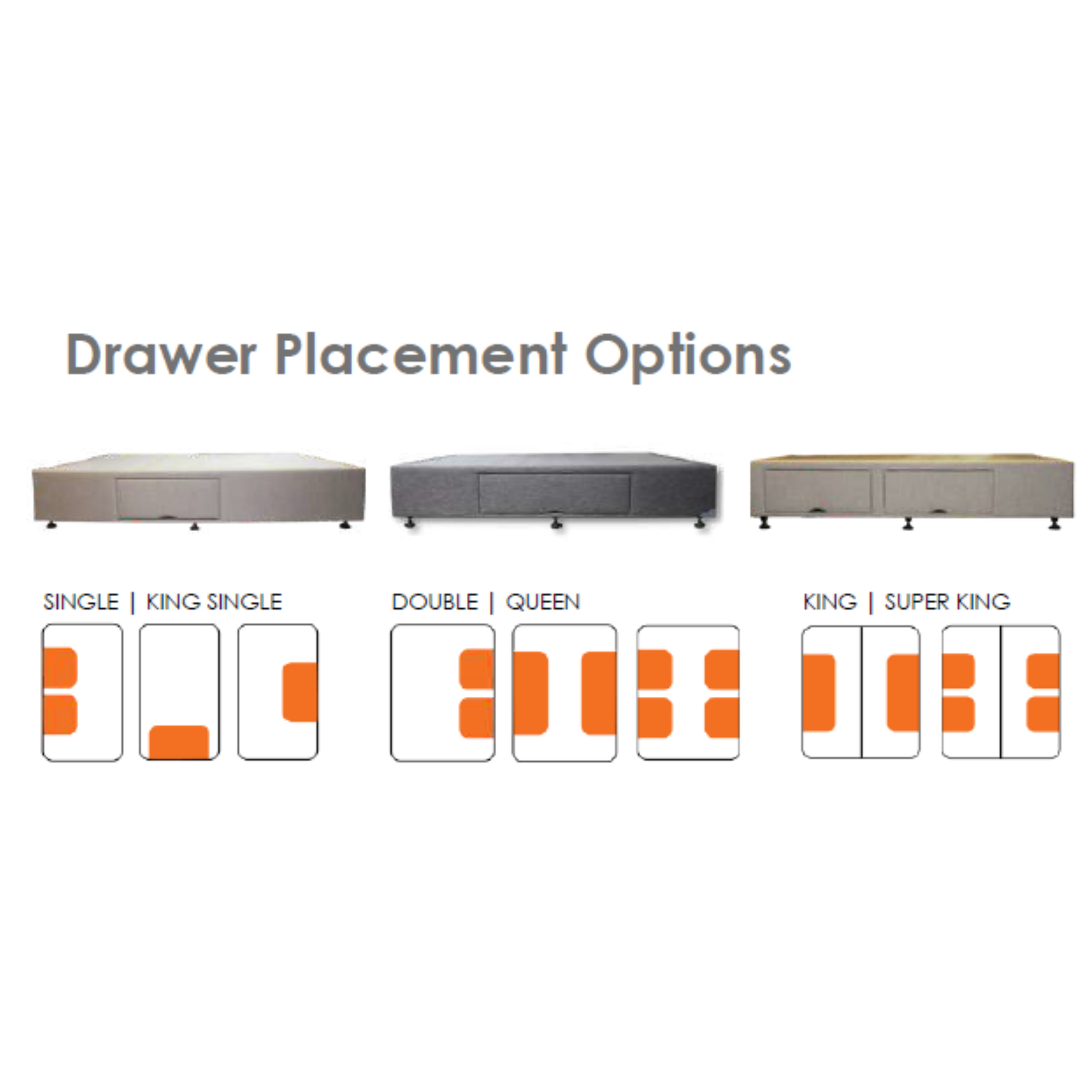 STORAGE BASE WITH DRAWERS | NZ MADE | CHOOSE A FABRIC COLOUR