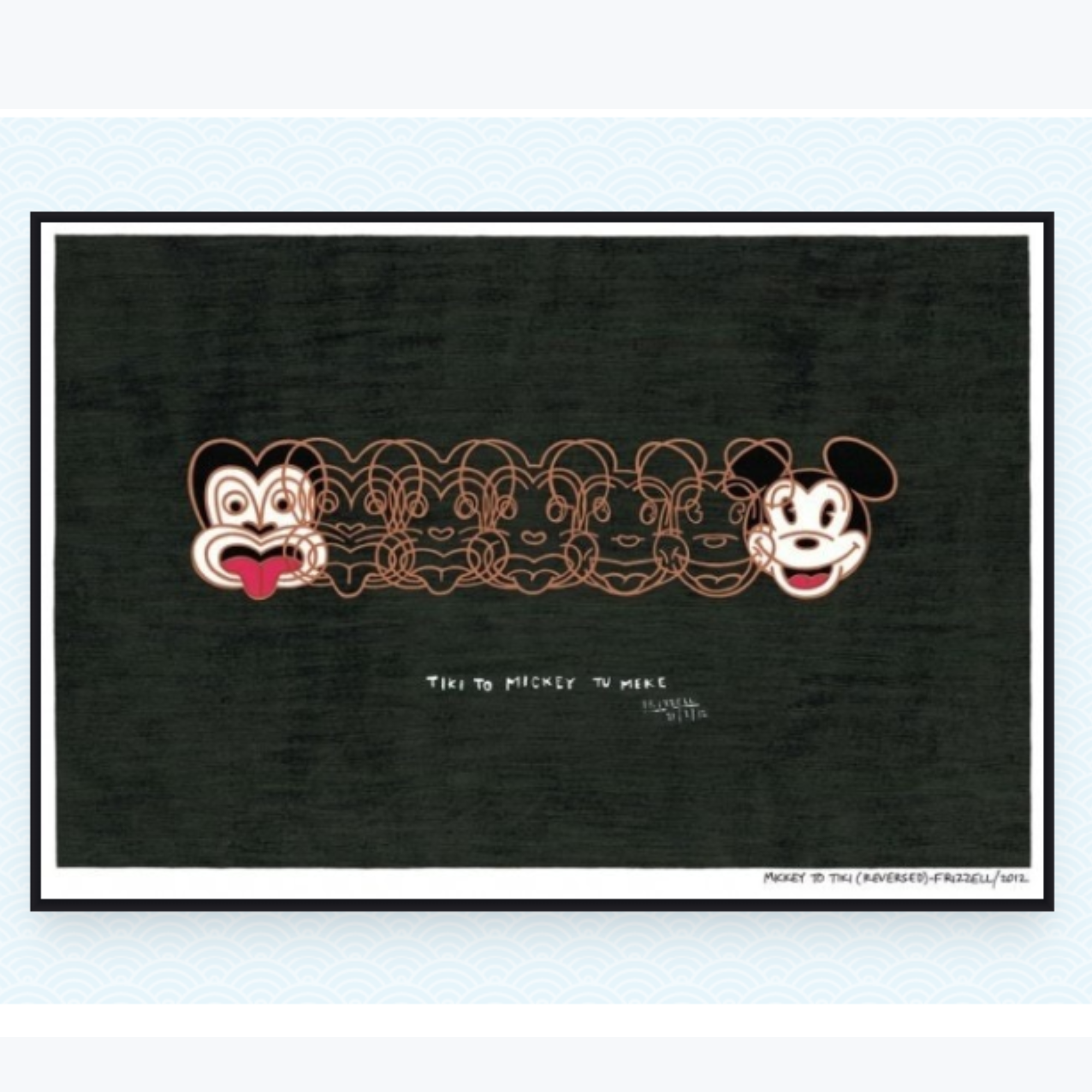 MICKEY TO TIKI TU MEKE OR TIKI TO MICKEY | BOX FRAMED READY TO HANG | DICK FRIZZELL | NZ MADE