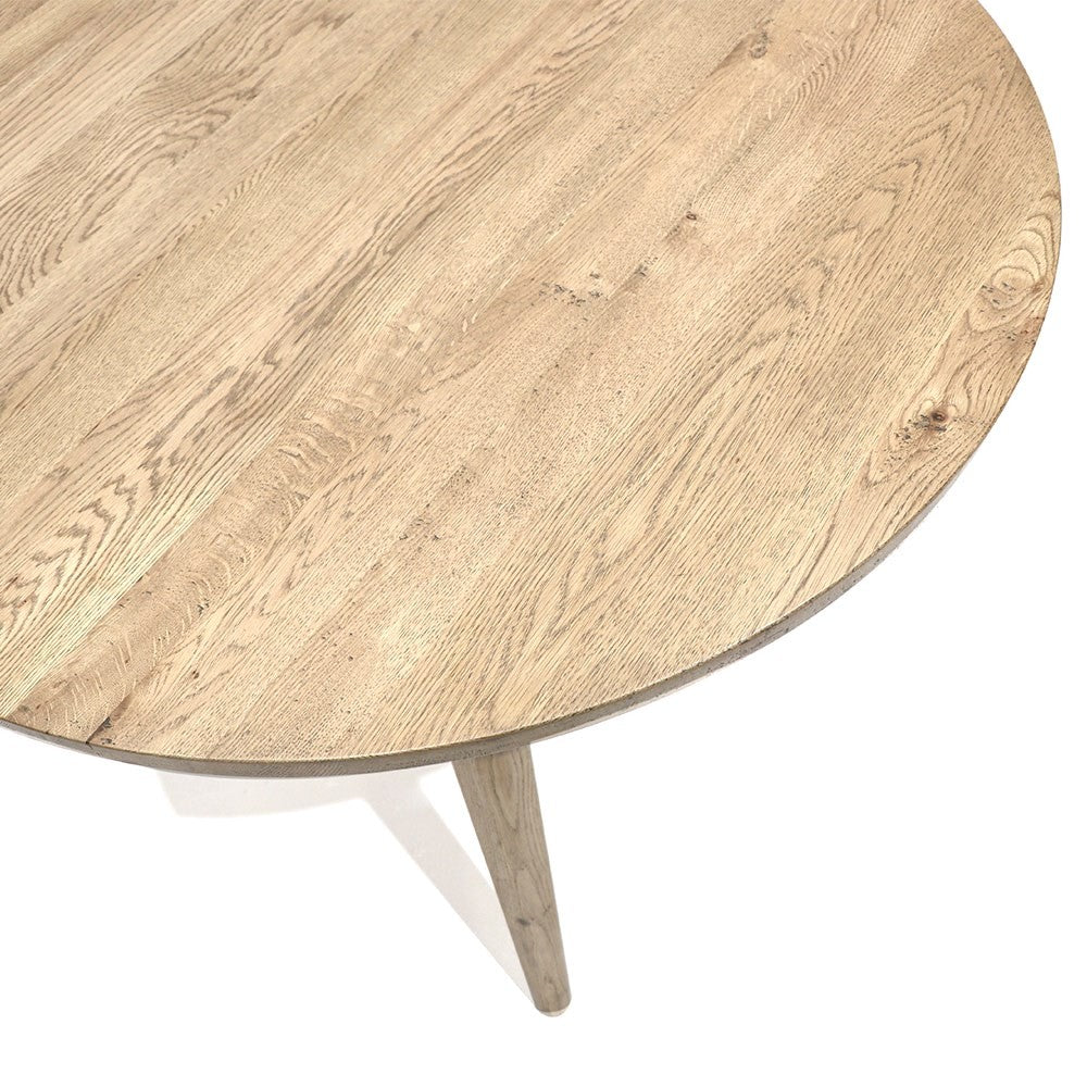 VAASA 100 ROUND OAK DINING TABLE | NATURAL