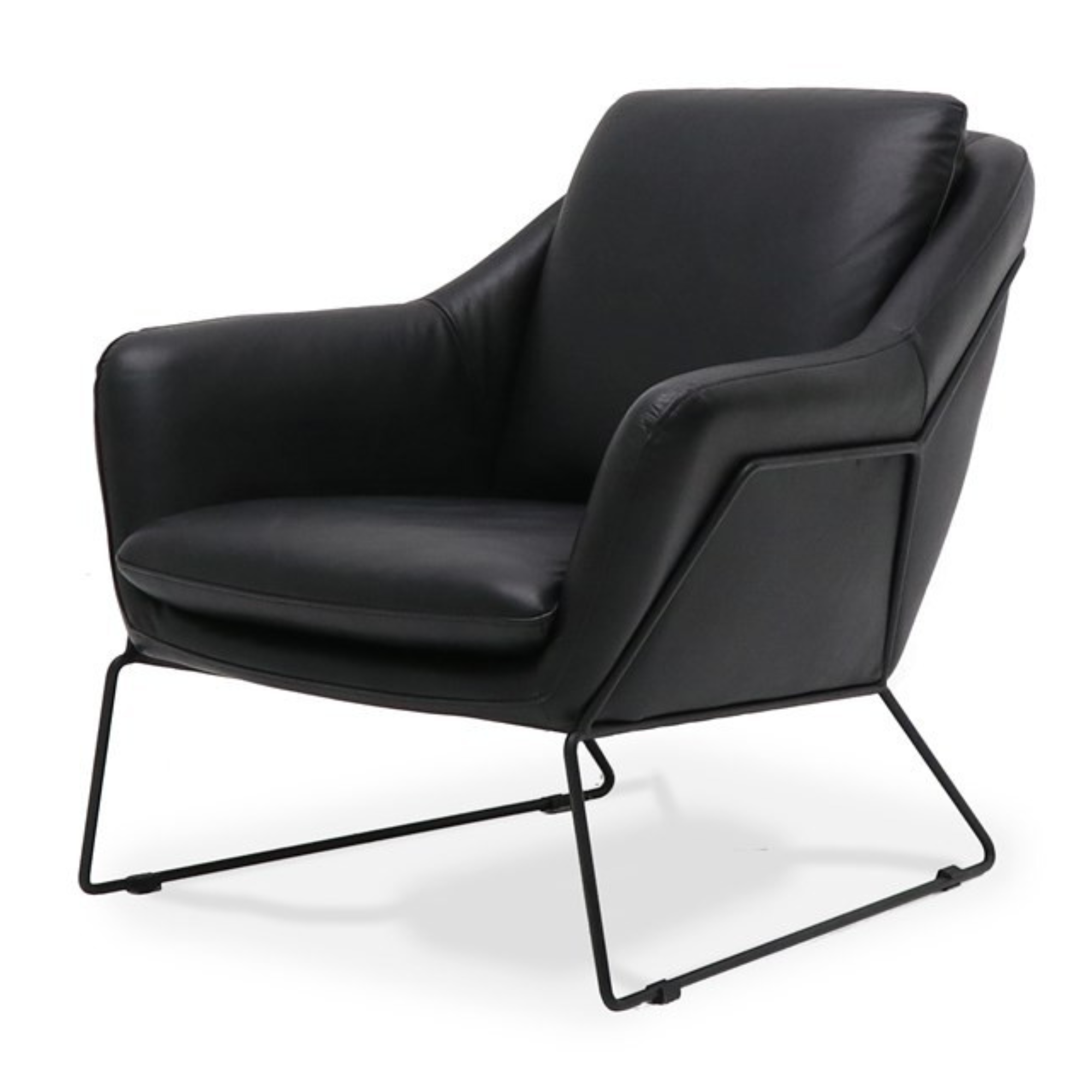 WORKSHOP LEATHER ARMCHAIR | BLACK