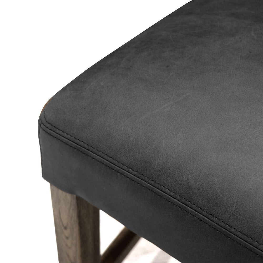 Crane Leather Bar Stool | Black