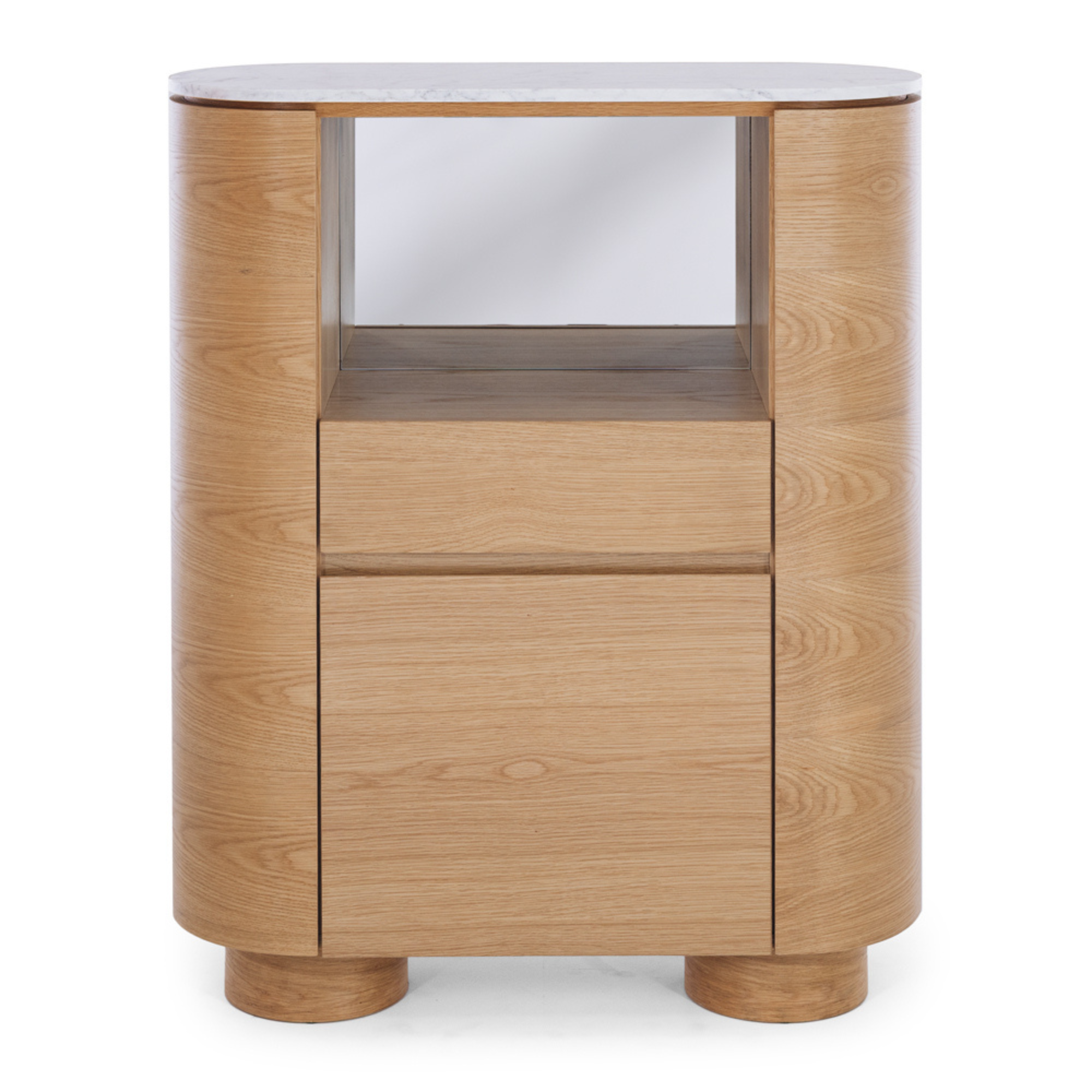 AKITA OAK BAR CABINET | MARBLE TOP