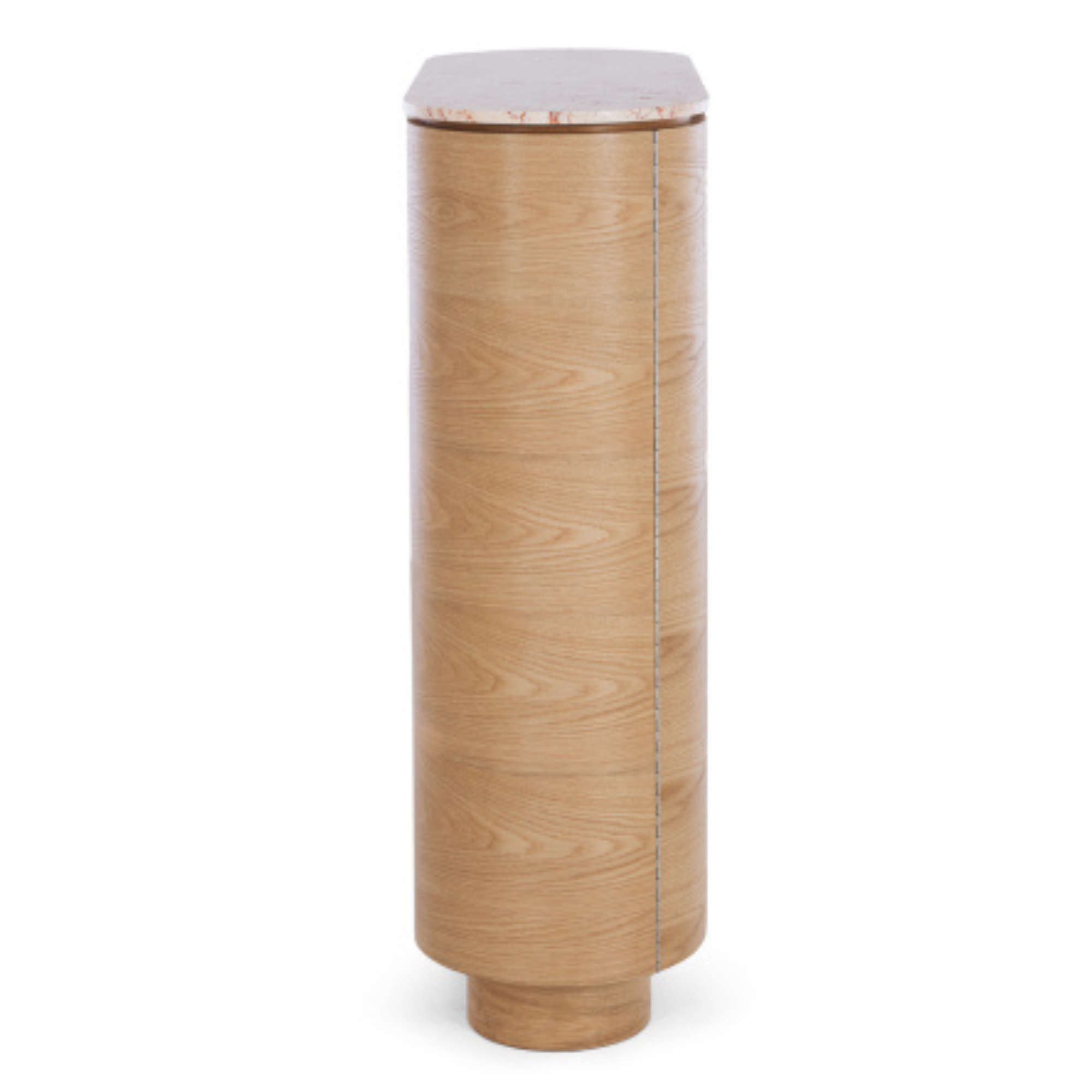 AKITA OAK BAR CABINET | TRAVERTINE TOP