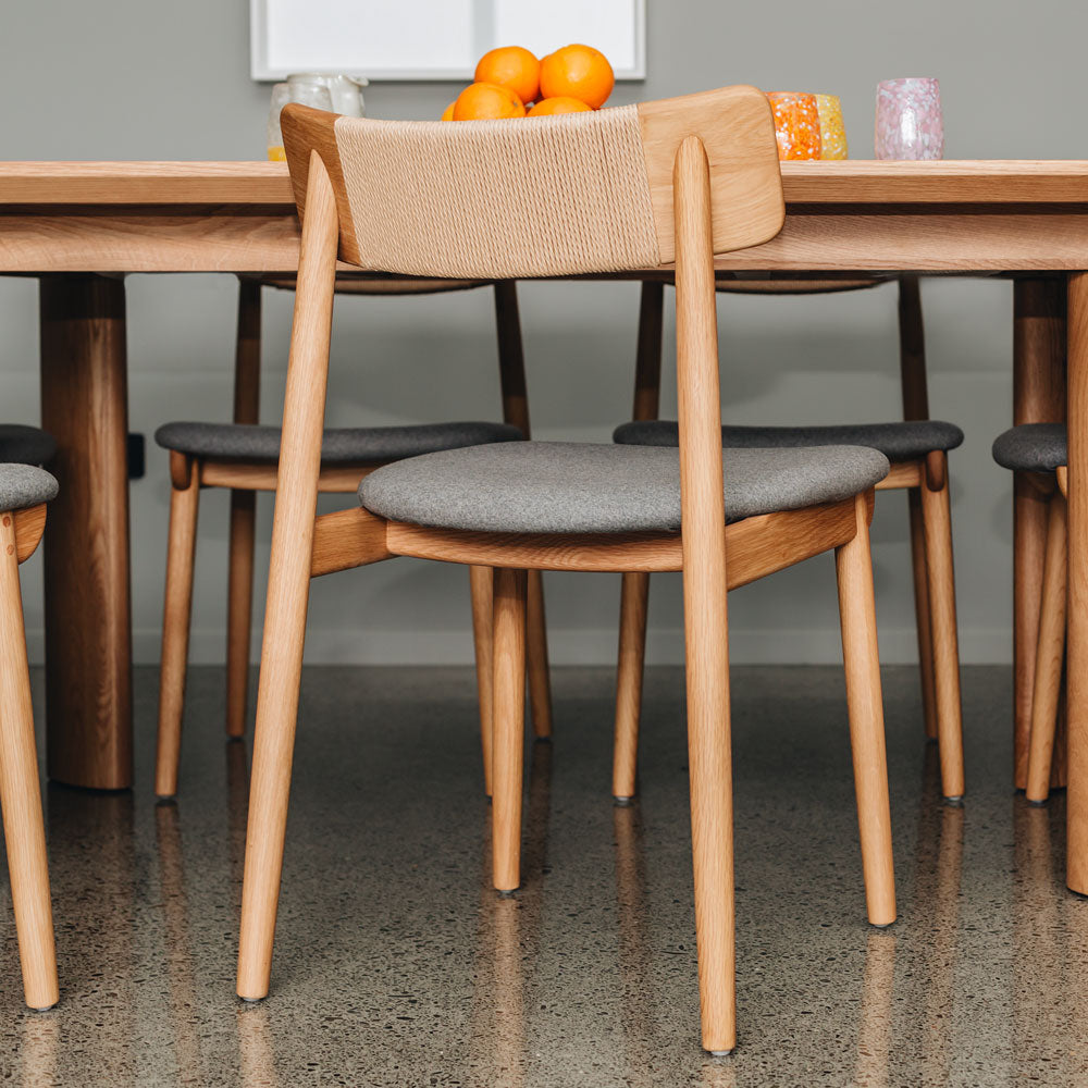 NILES DINING CHAIR | NATURAL OAK, FABRIC SEAT