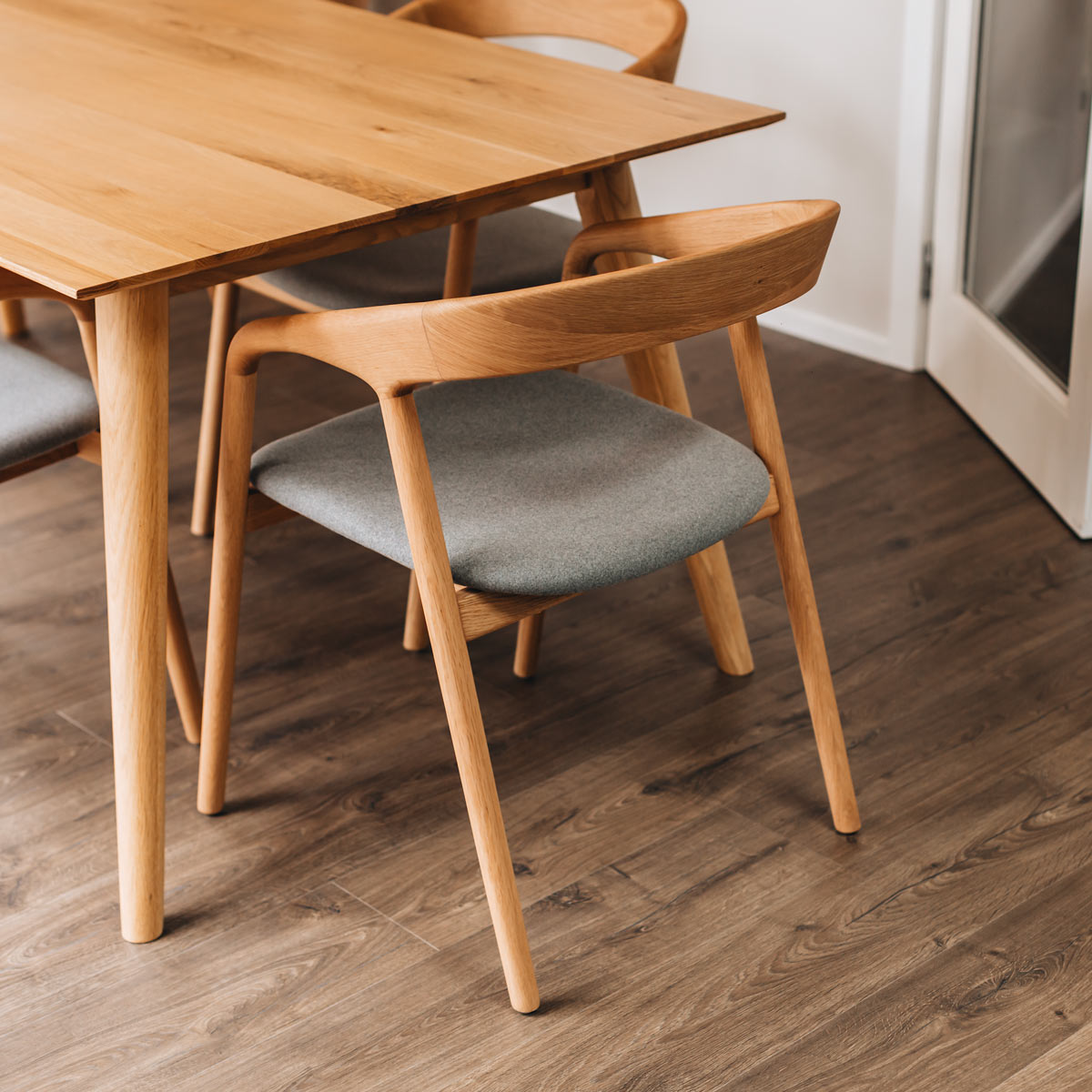 NORA NATURAL OAK DINING CHAIR | FABRIC SEAT