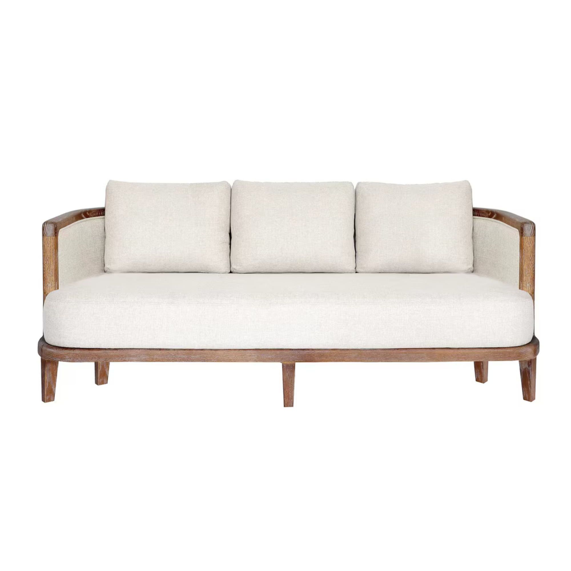 BALI SOFA | LINEN WITH OAK AND RATTAN BLEND