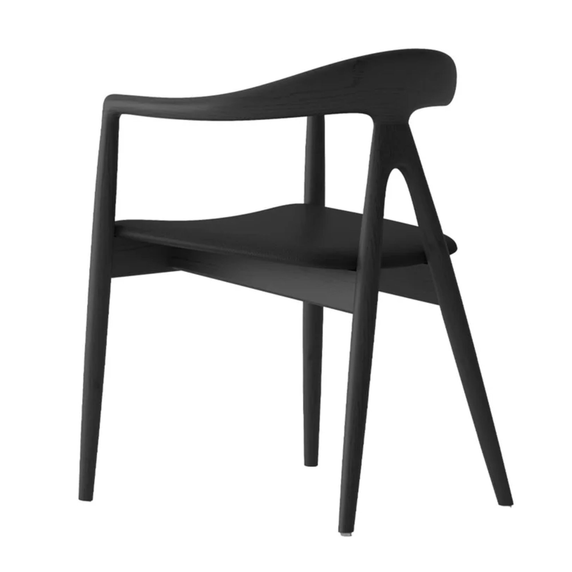 Bodo Dining Chair | Ash Black Frame | Leather Seat
