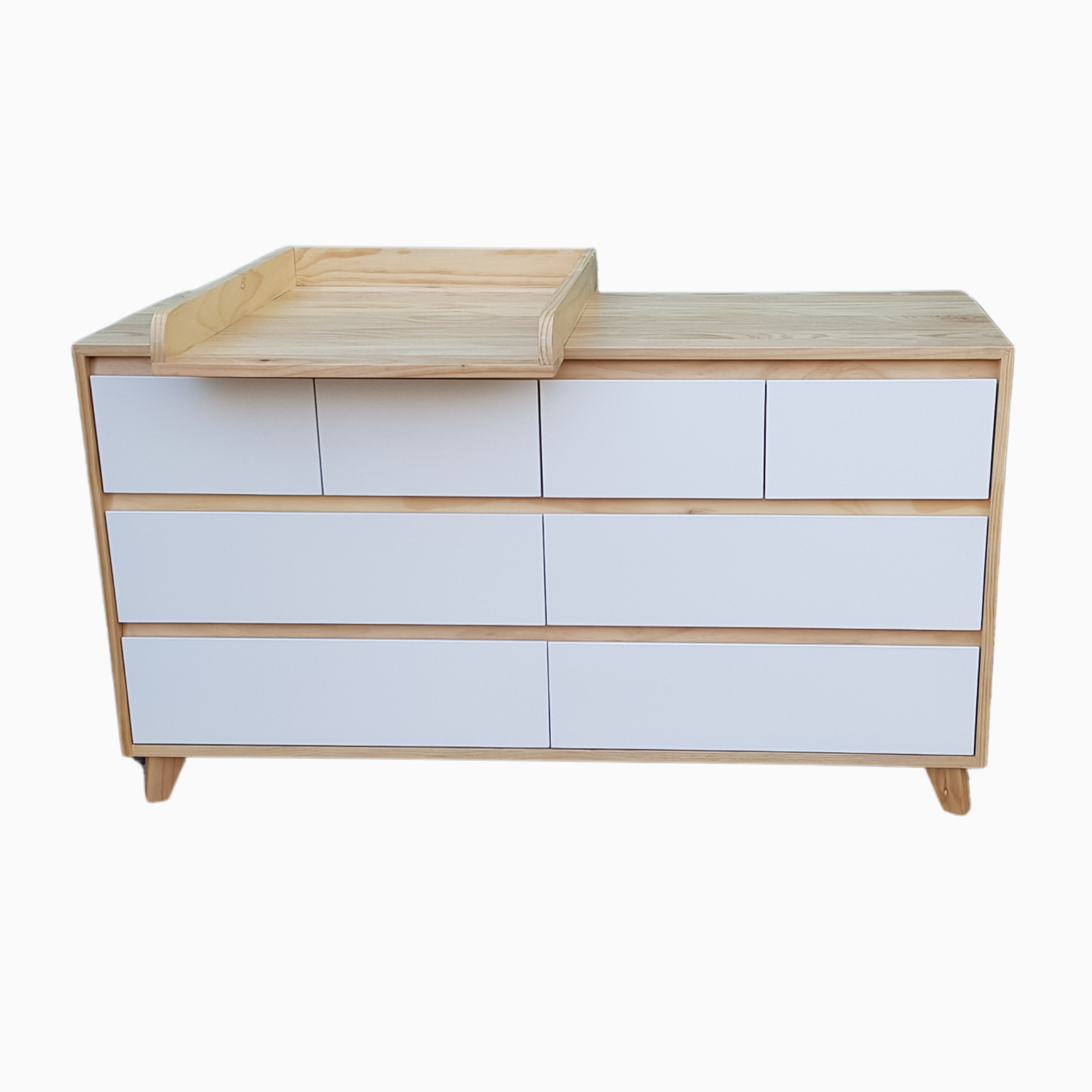 BRIMAR SOLID TIMBER 8 DRAWER LOWBOY WITH A DETACHABLE CHANGING TABLE