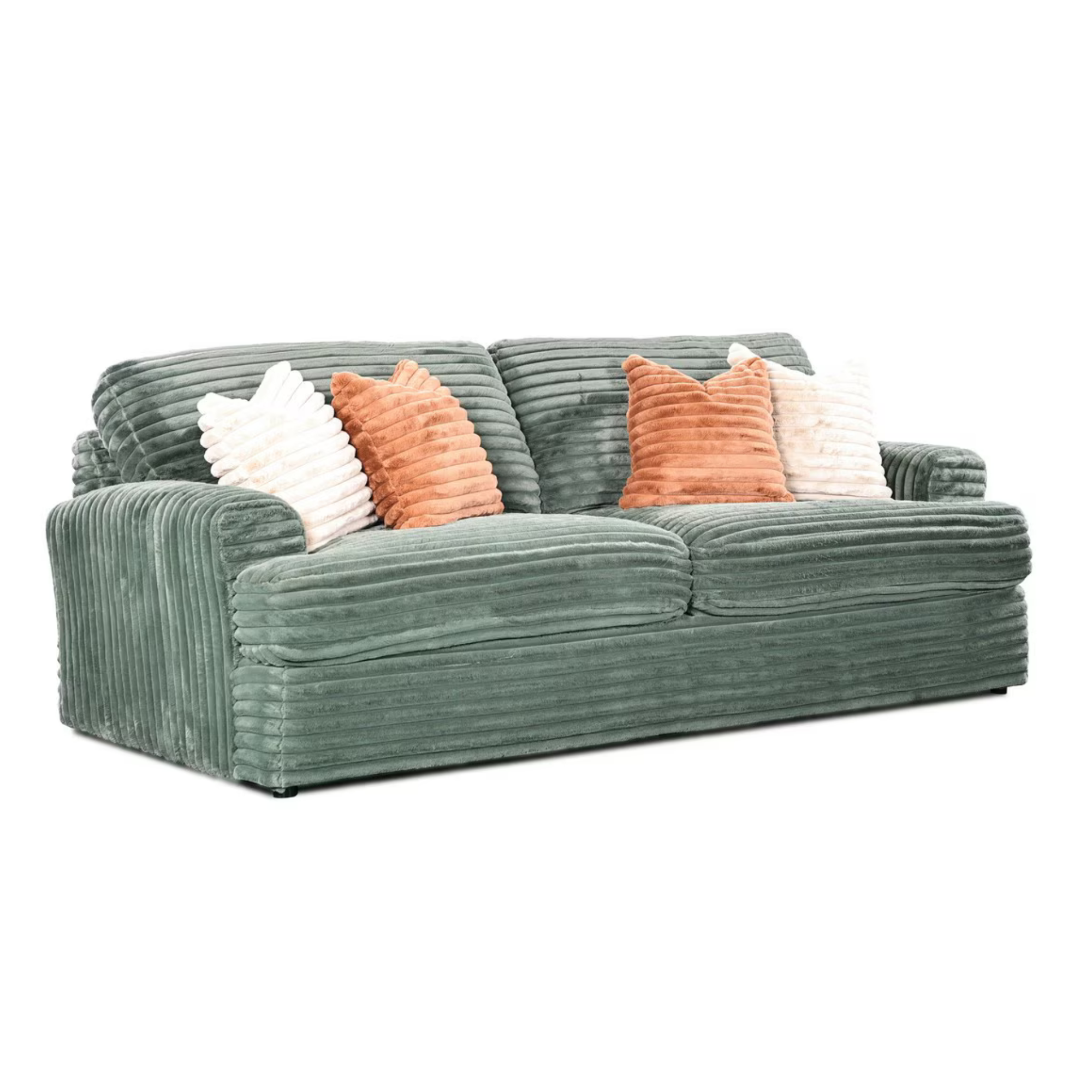 BRUNO 3 SEATER CORD SOFA | OLIVE