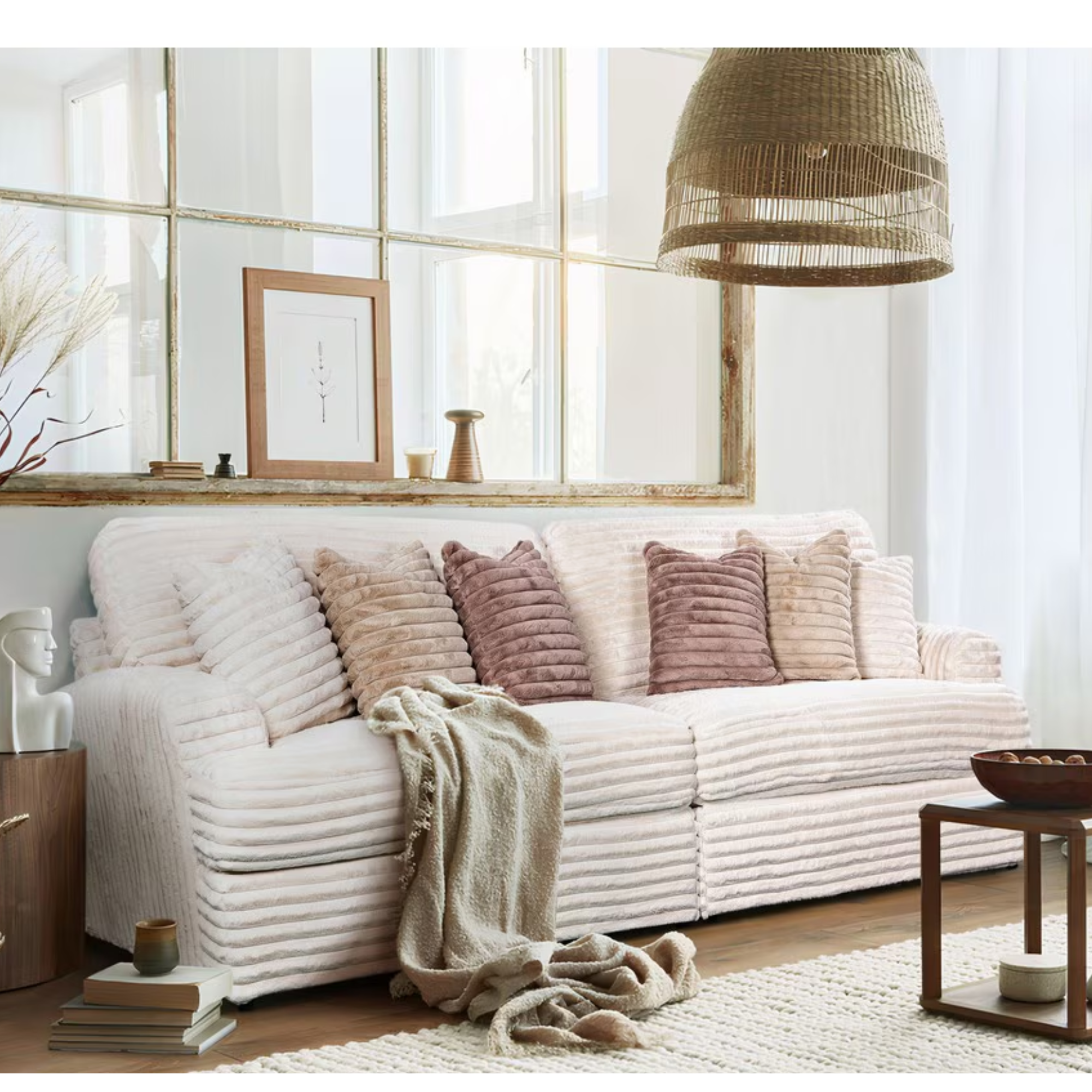 Bruno 4 Seater Sofa | Ivory Corduroy