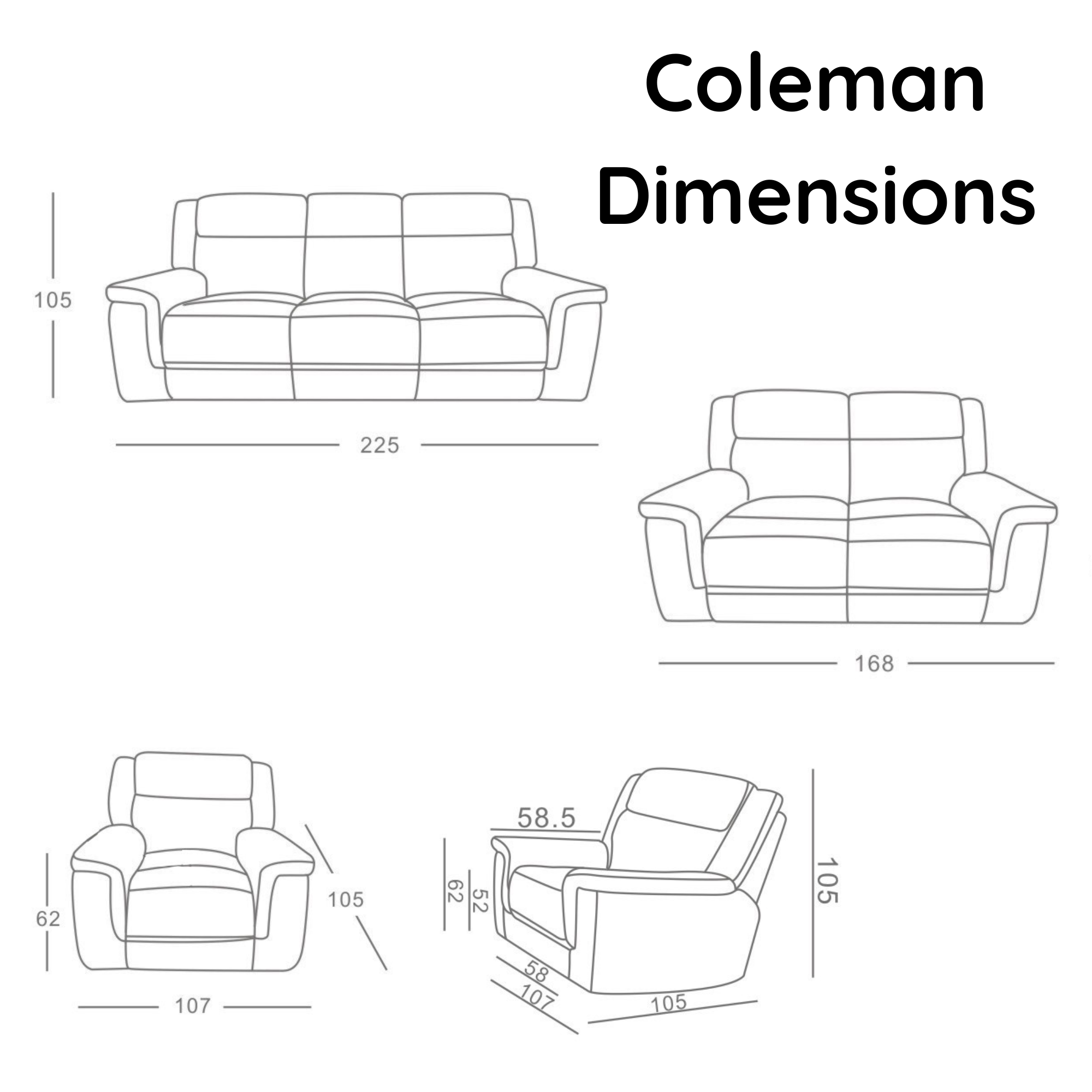 COLEMAN ELECTRIC LOUNGE SUITE | PIECES SOLD SEPARATELY