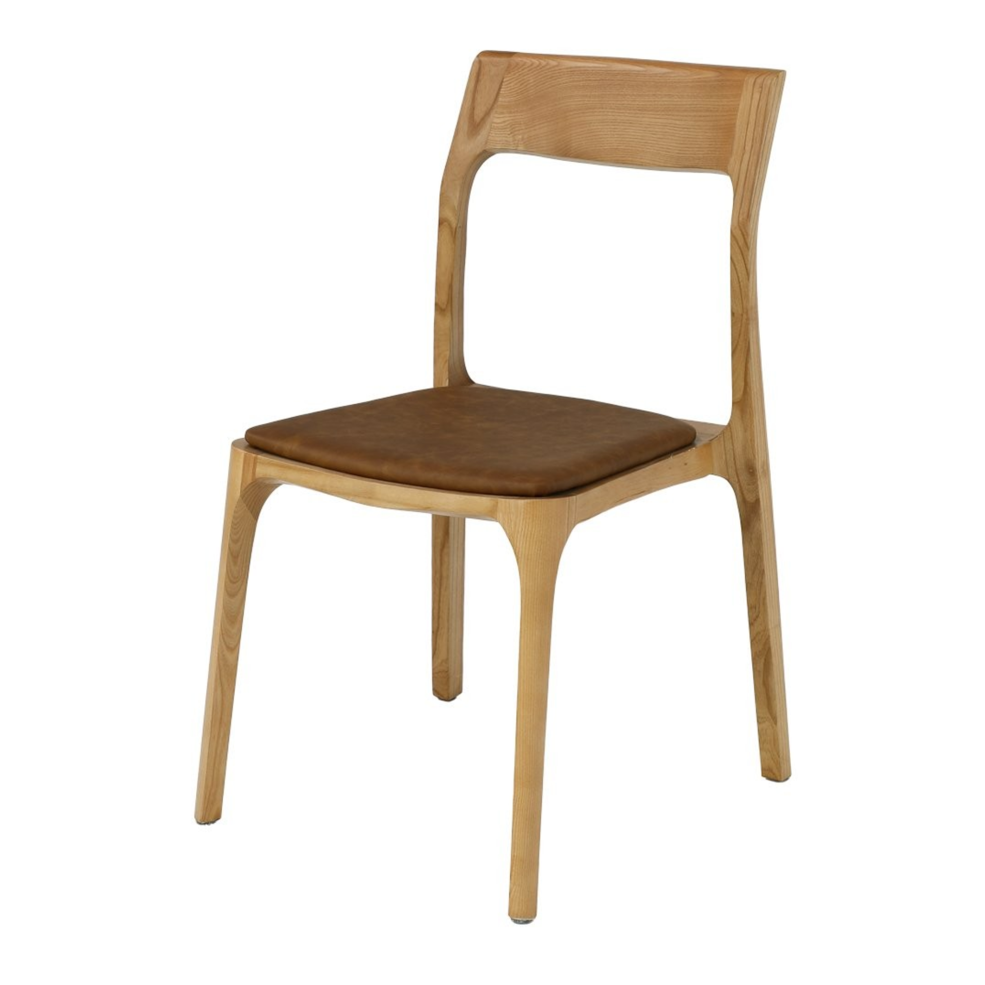 COOPER STACKABLE DINING CHAIR | TAN LEATHER SEAT