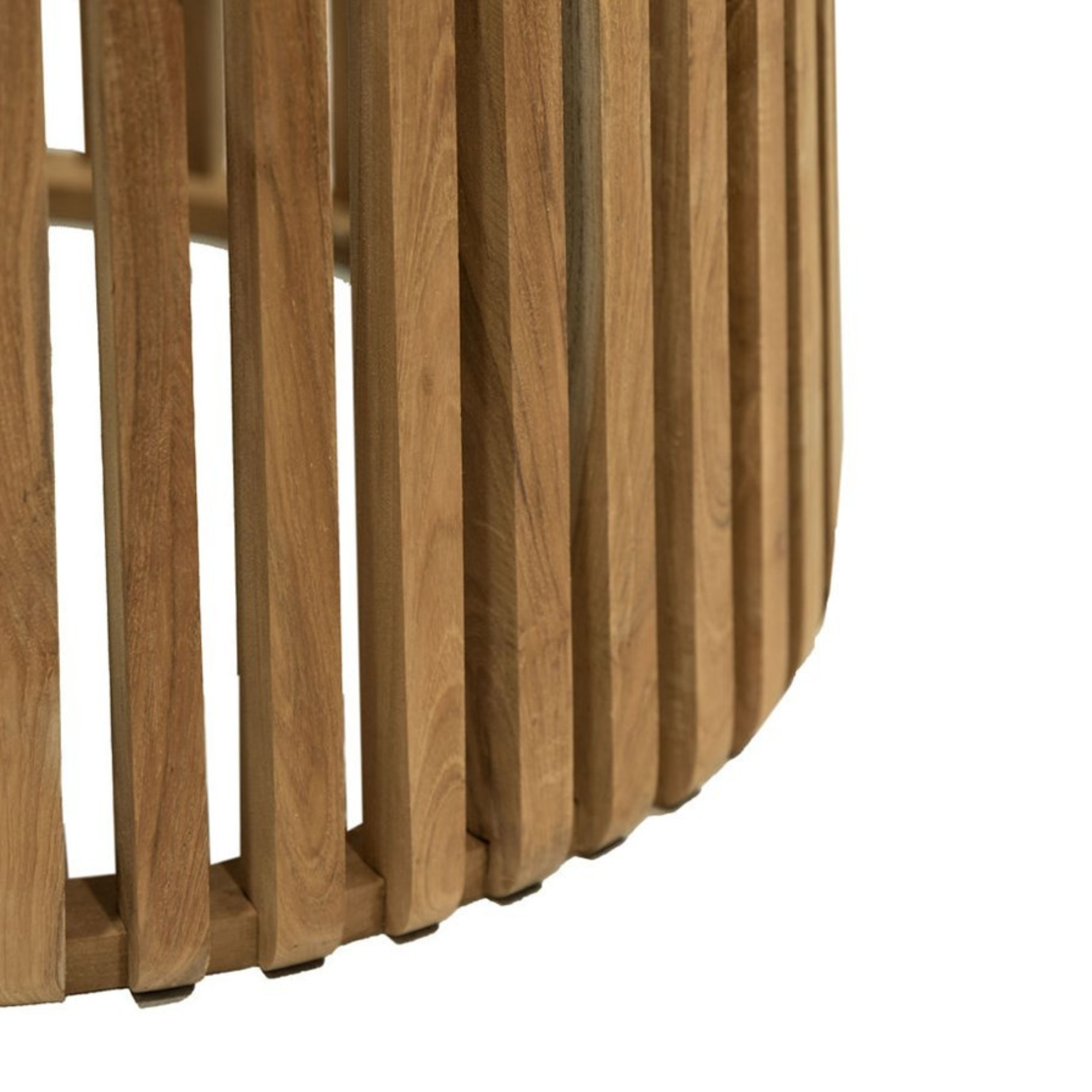 CRUSOE ROUND SLATTED SIDE TABLE