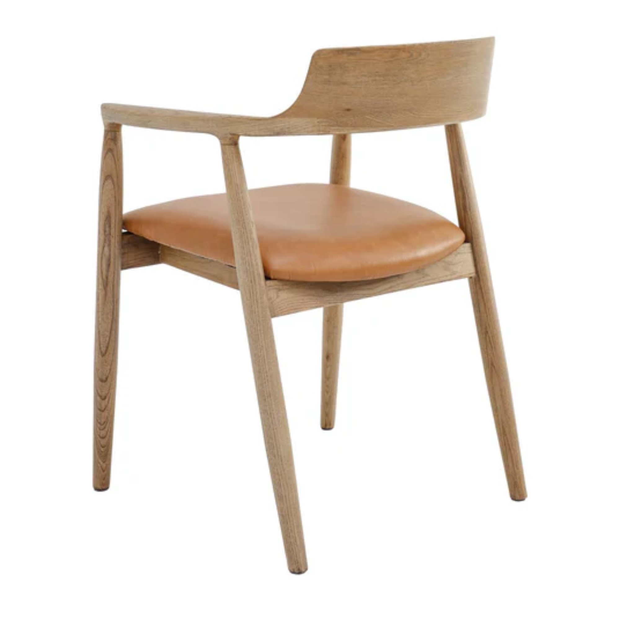Ealing Dining Chair | Natural Frame - Tan Leather