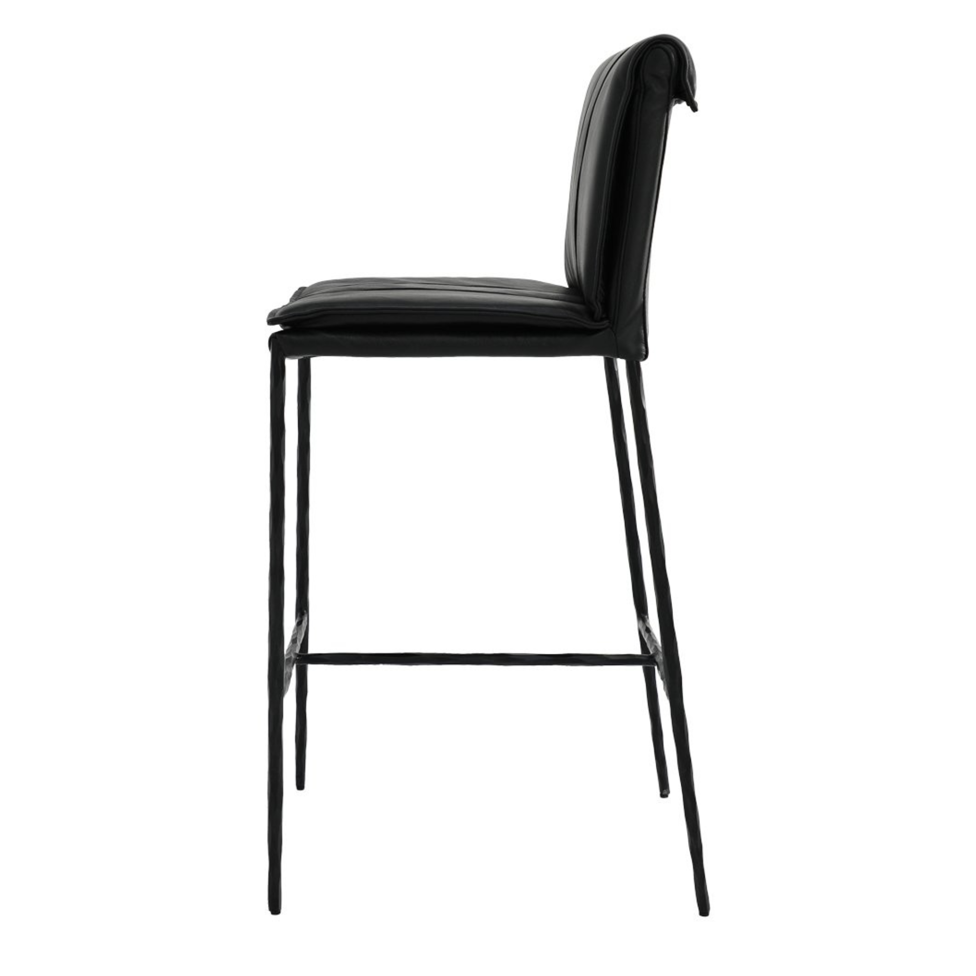 Foundry 75cm Bar Stool | Black Leather