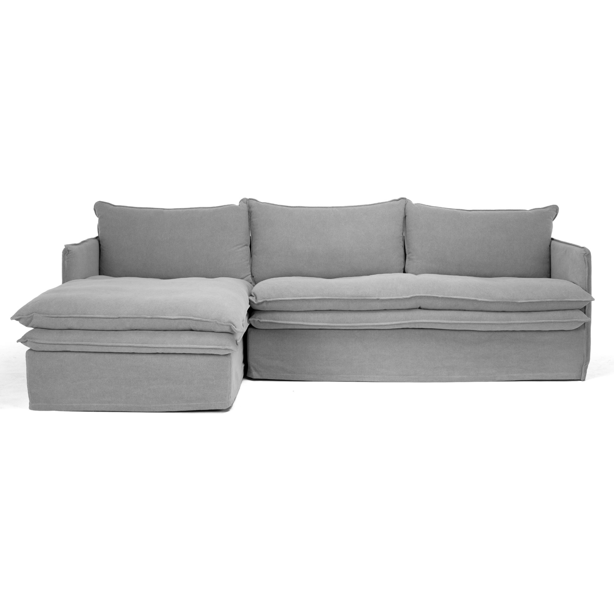HAMILTON 3 SEATER LHF CHAISE | CEMENT