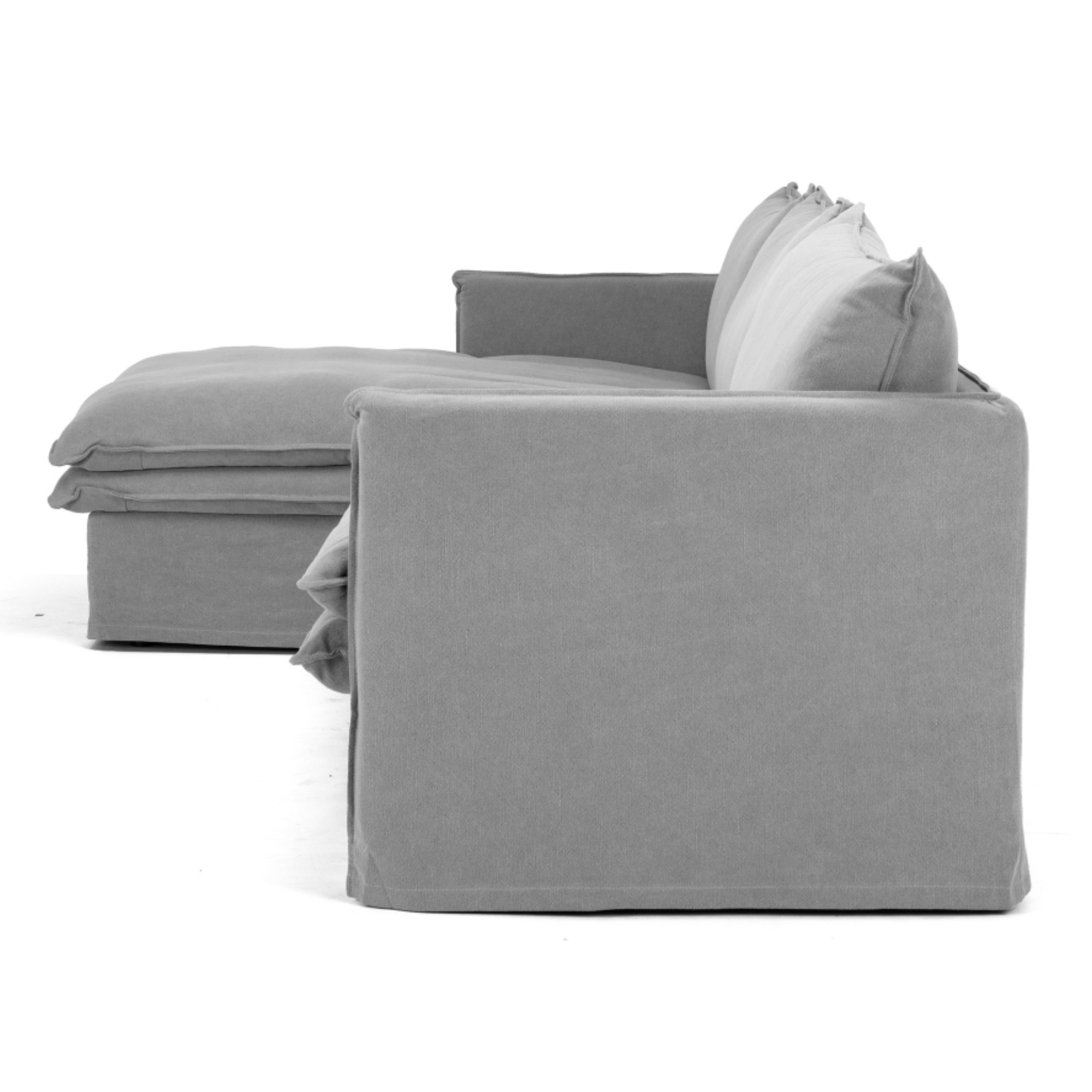 HAMILTON 3 SEATER LHF CHAISE | CEMENT