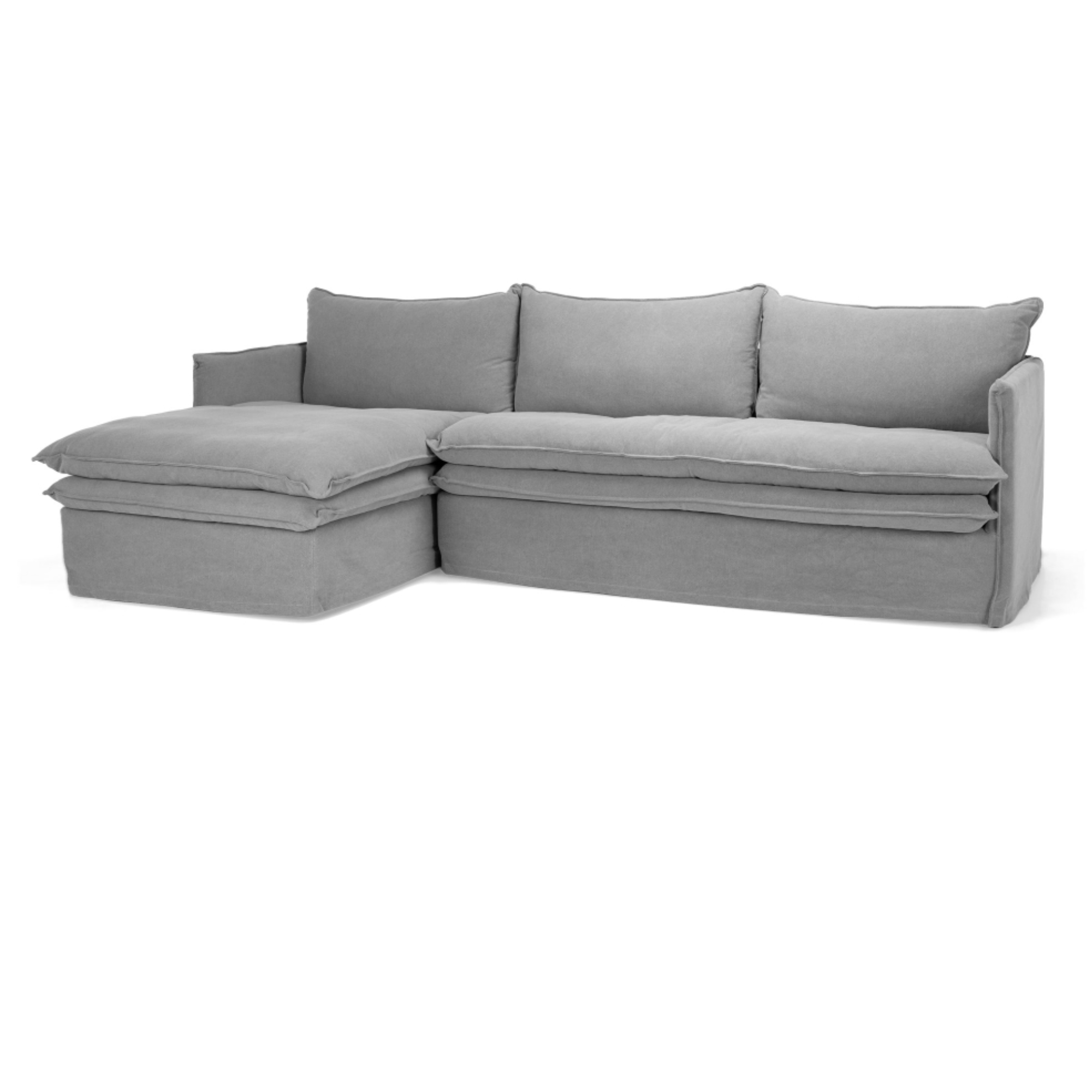 HAMILTON 3 SEATER LHF CHAISE | CEMENT
