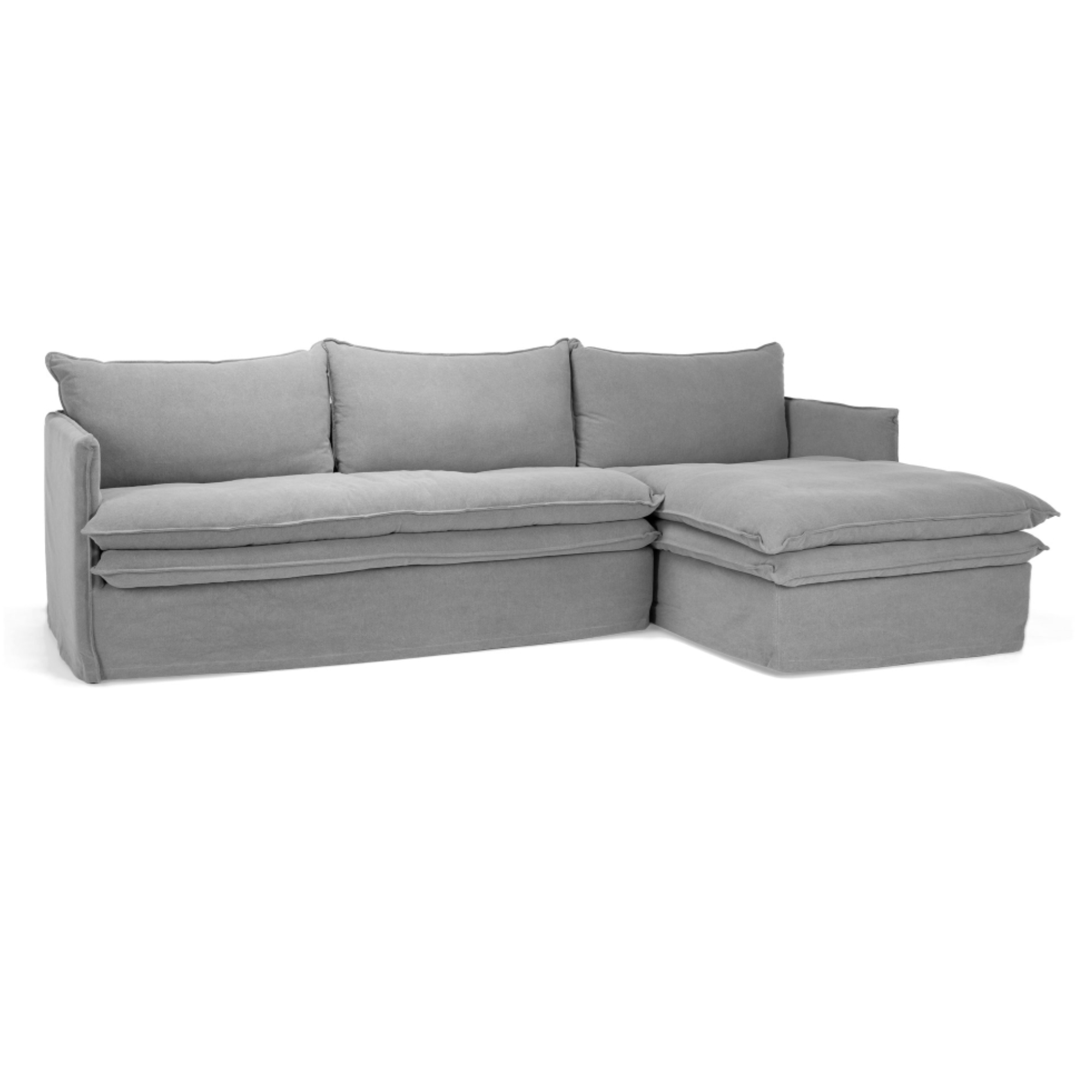 HAMILTON 3 SEATER RHF CHAISE | CEMENT