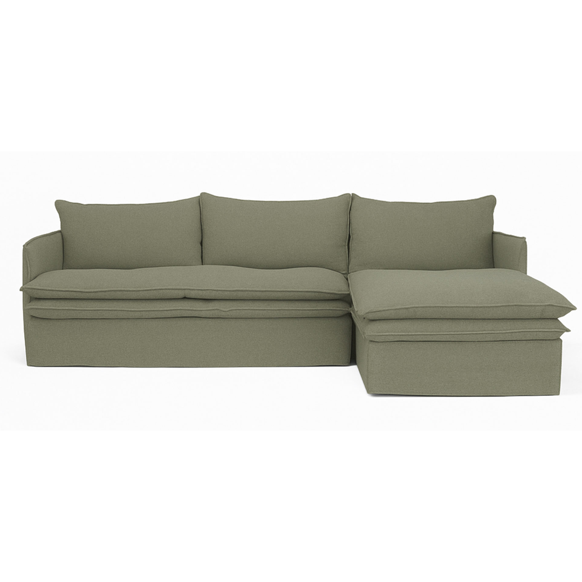 Hamilton 3 Seater Right-Hand Chaise | Khaki