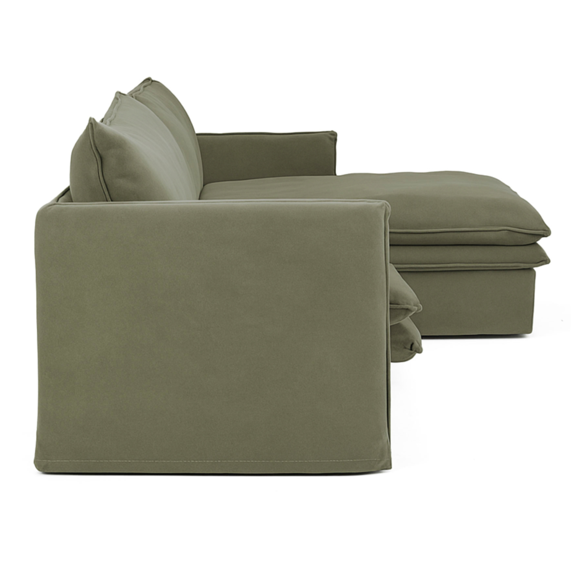 Hamilton 3 Seater Right-Hand Chaise | Khaki