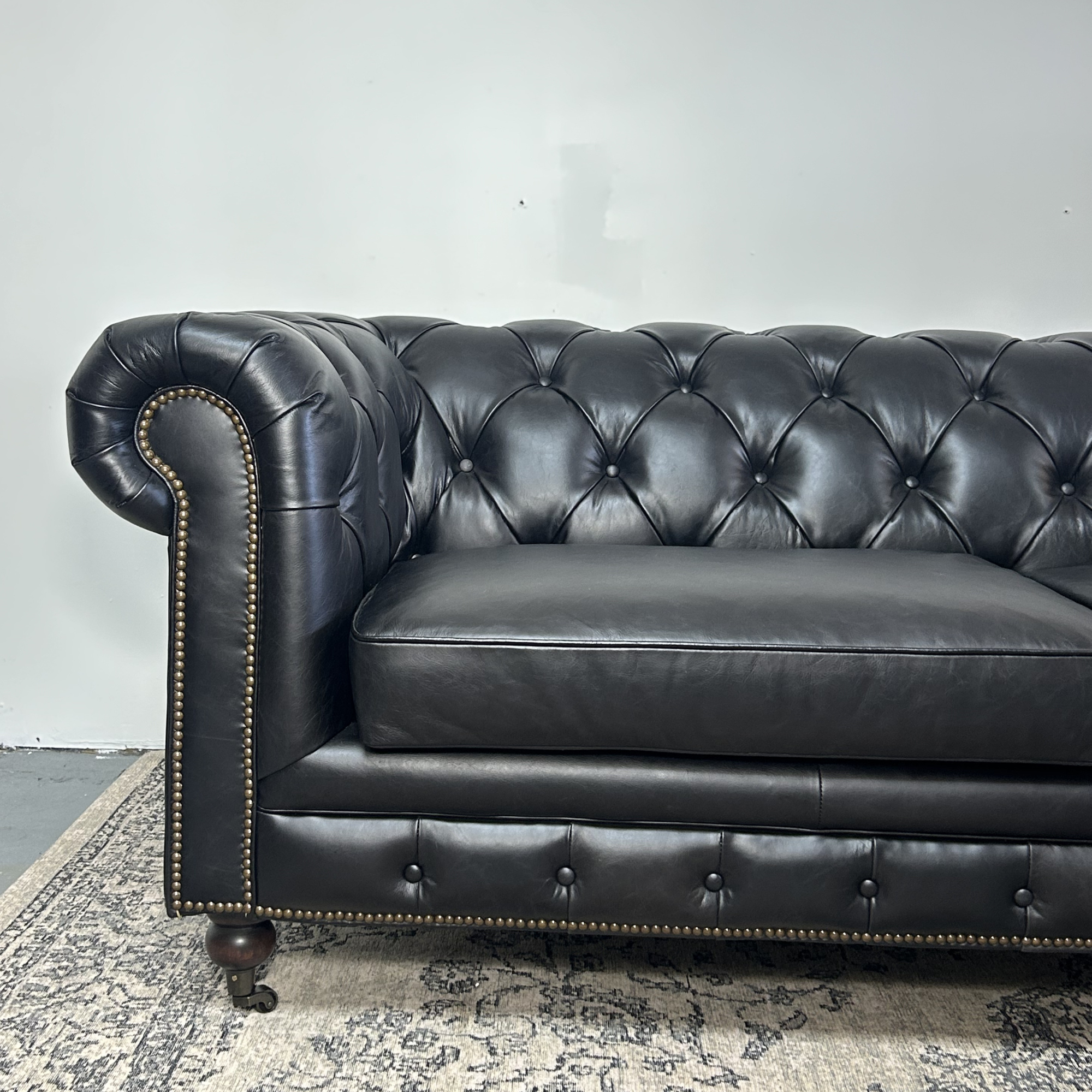 Hampton 3 Seater Sofa | Black Leather