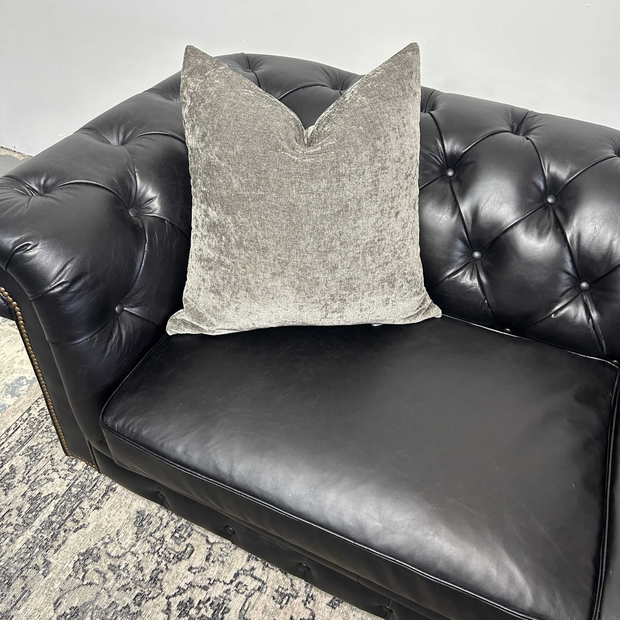 Hampton 3 Seater Sofa | Black Leather
