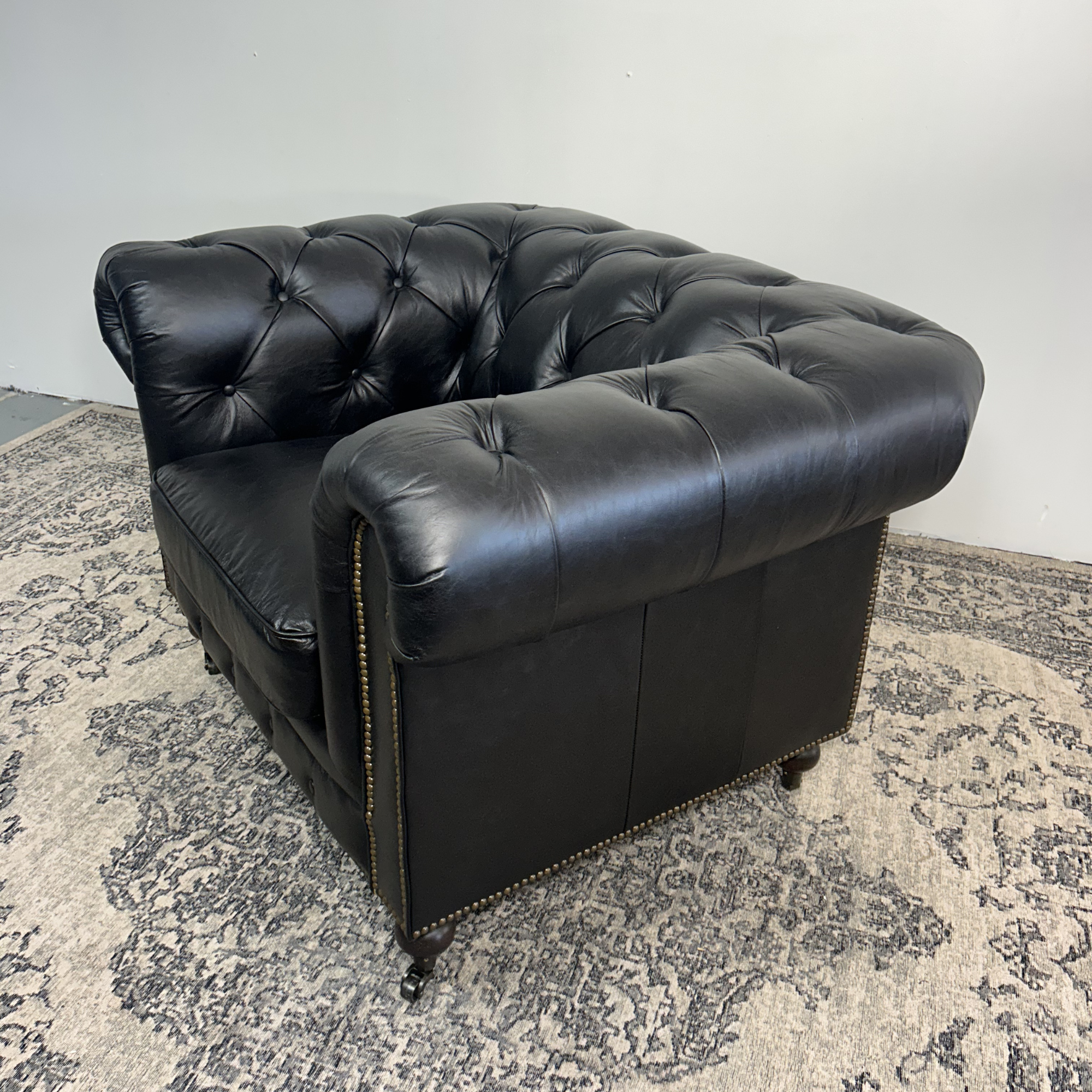 Hampton Armchair | Black Leather