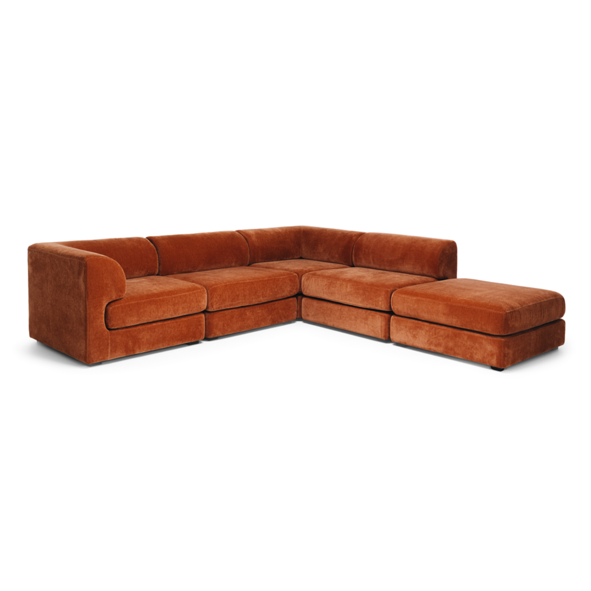 HARMONY 4 SEATER MODULAR CHAISE + OTTOMAN | RUST