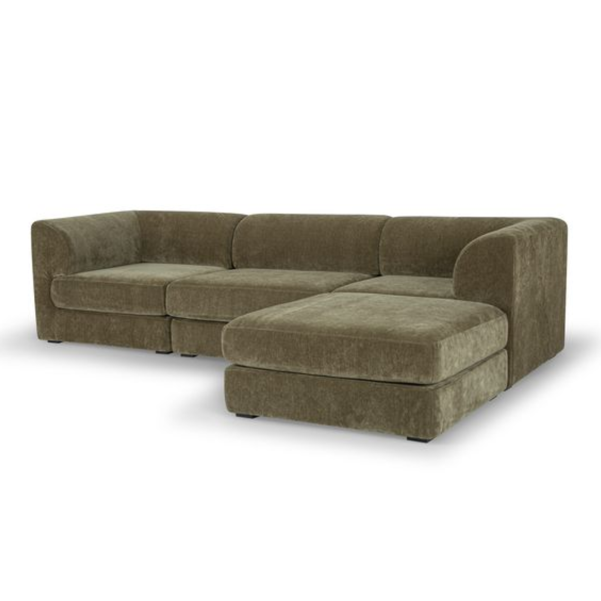 HARMONY 3 SEATER MODULAR CHAISE | OLIVE