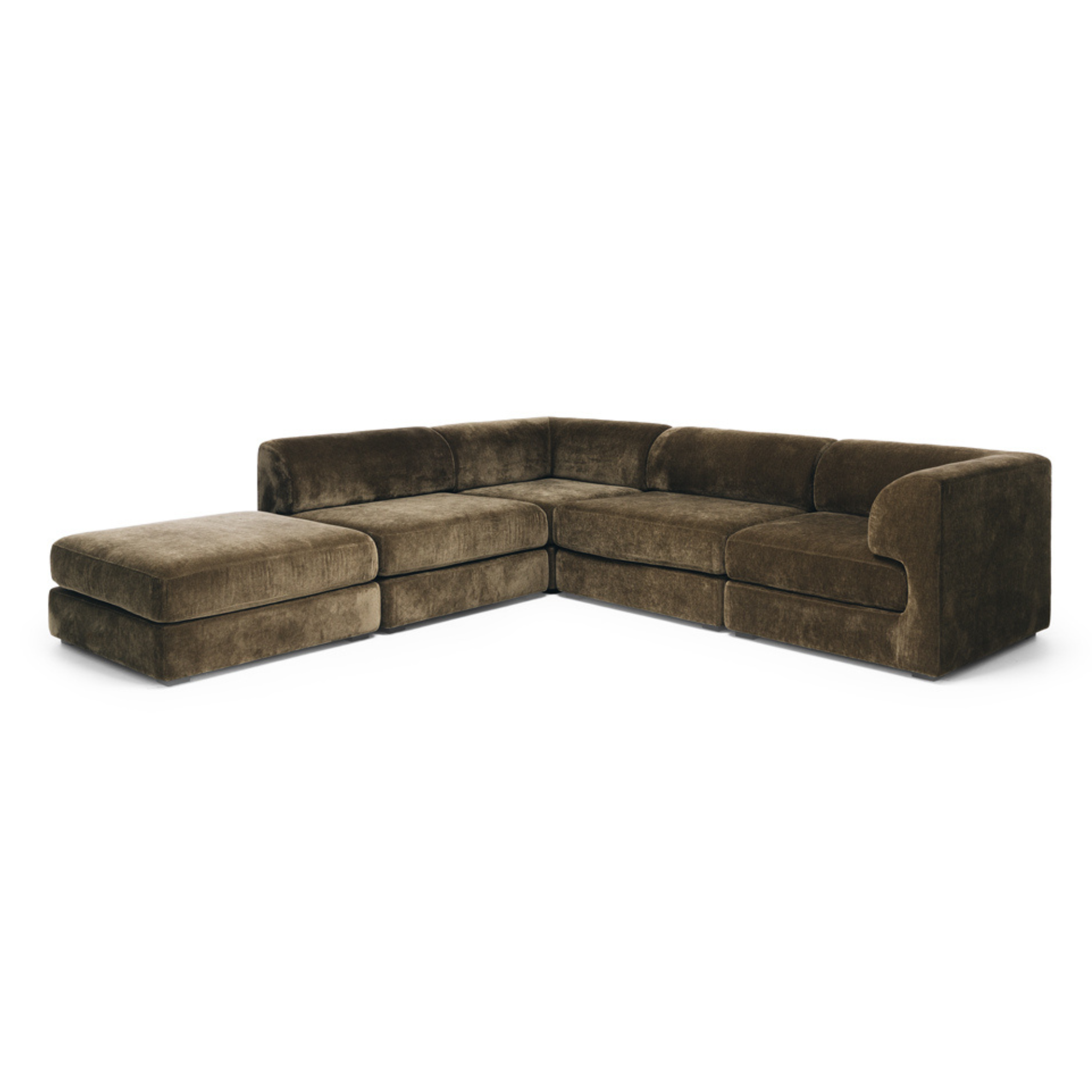 HARMONY 4 SEATER MODULAR CHAISE + OTTOMAN | OLIVE