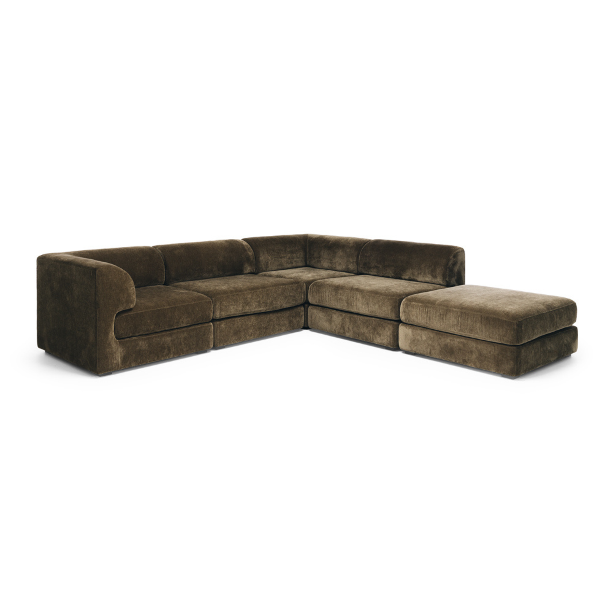 HARMONY 4 SEATER MODULAR CHAISE + OTTOMAN | OLIVE