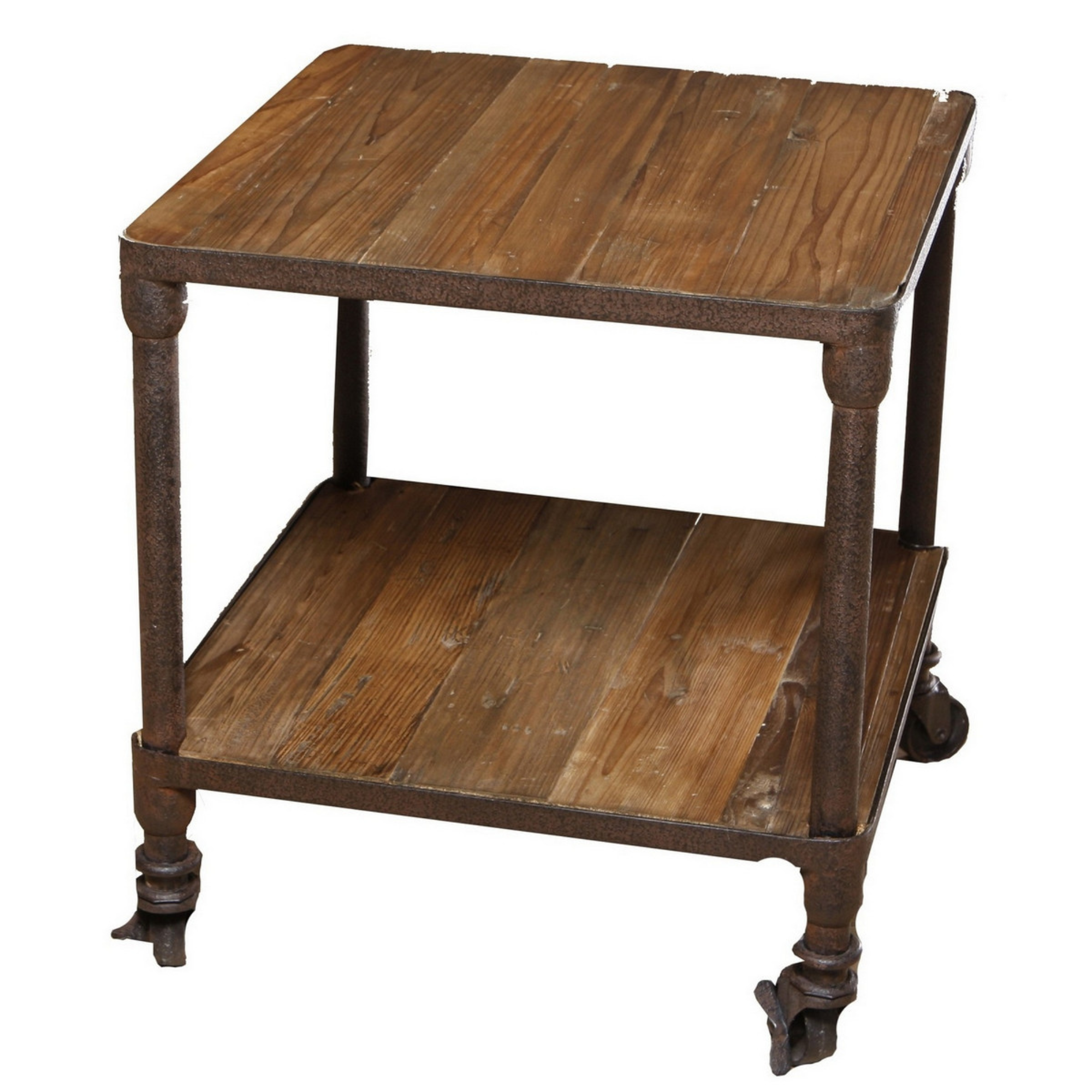 INDUSTRIAL 2 TIER SIDE TABLE | OLD PINE