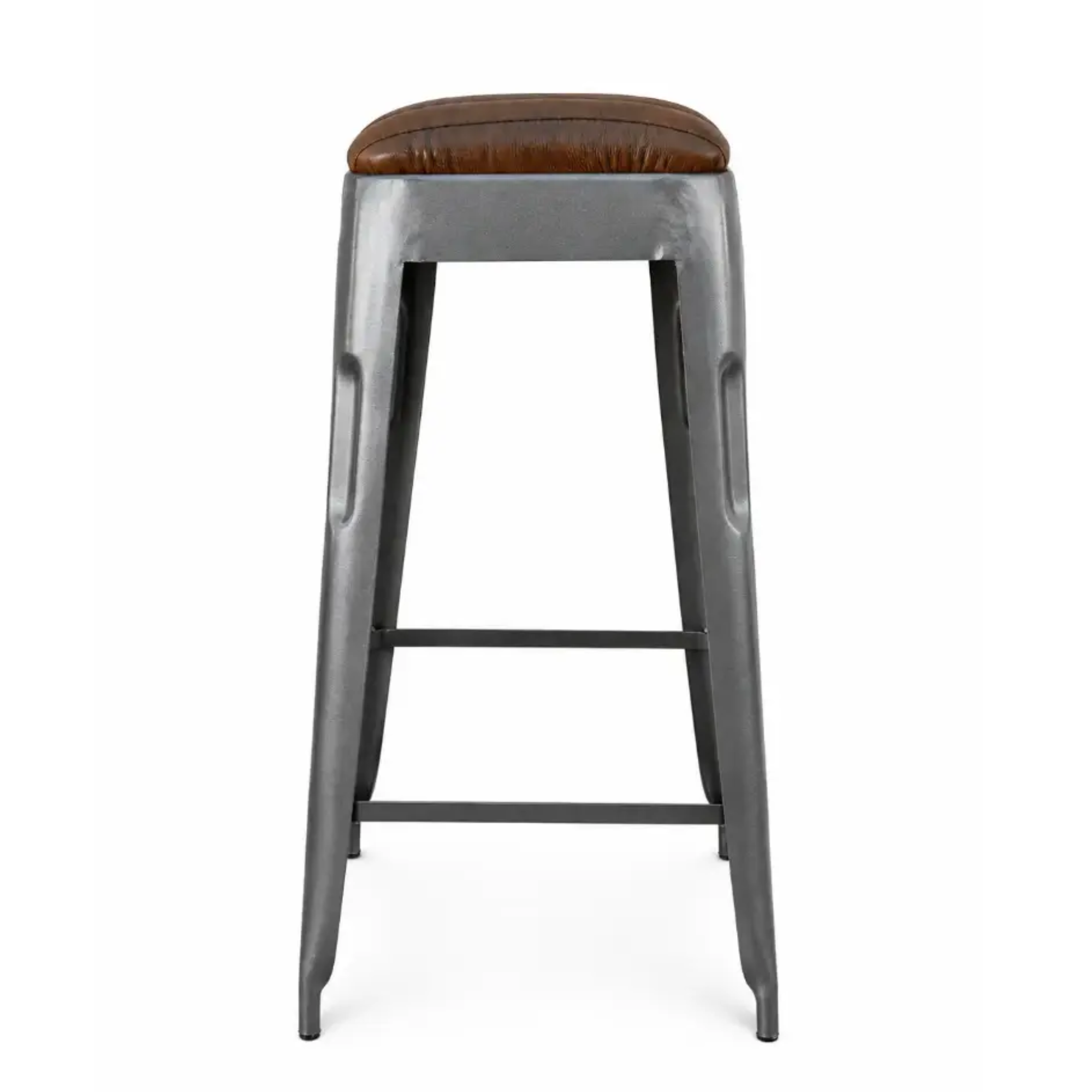 Industrial Leather Bar Stool
