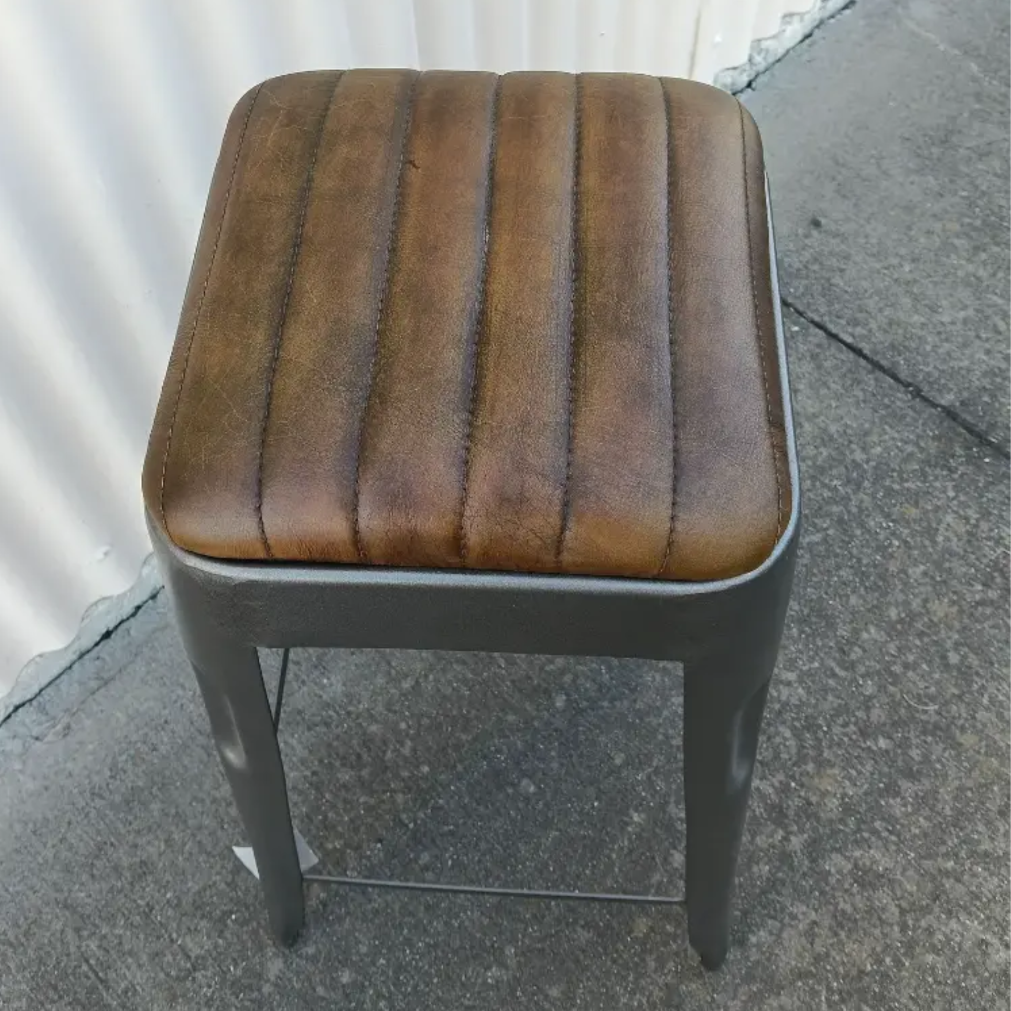 Industrial Leather Bar Stool