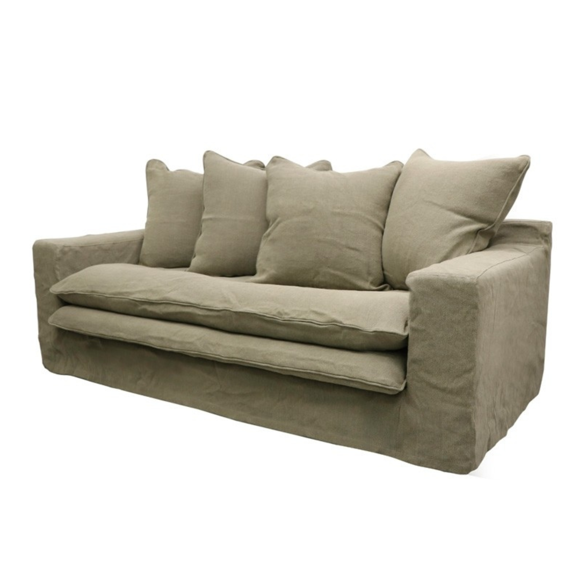 KEELY SLIPCOVER 2 SEATER SOFA | KHAKI