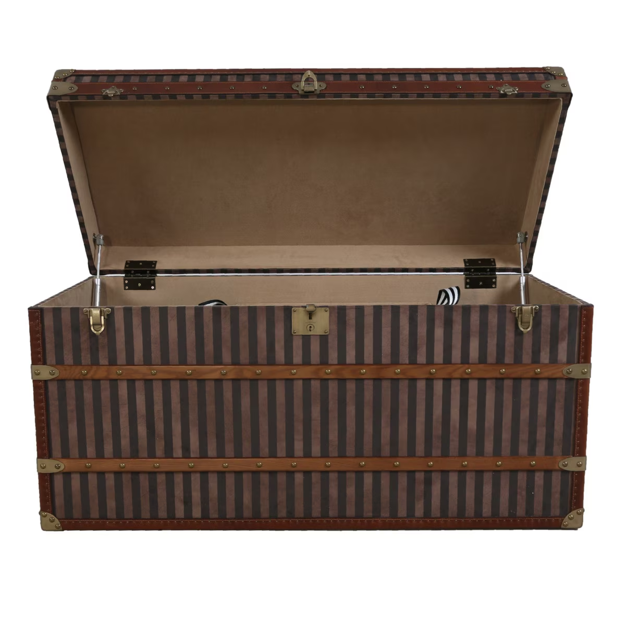 LARGE TRUNK | OAK, LEATHER & ANTIQUE BRASS