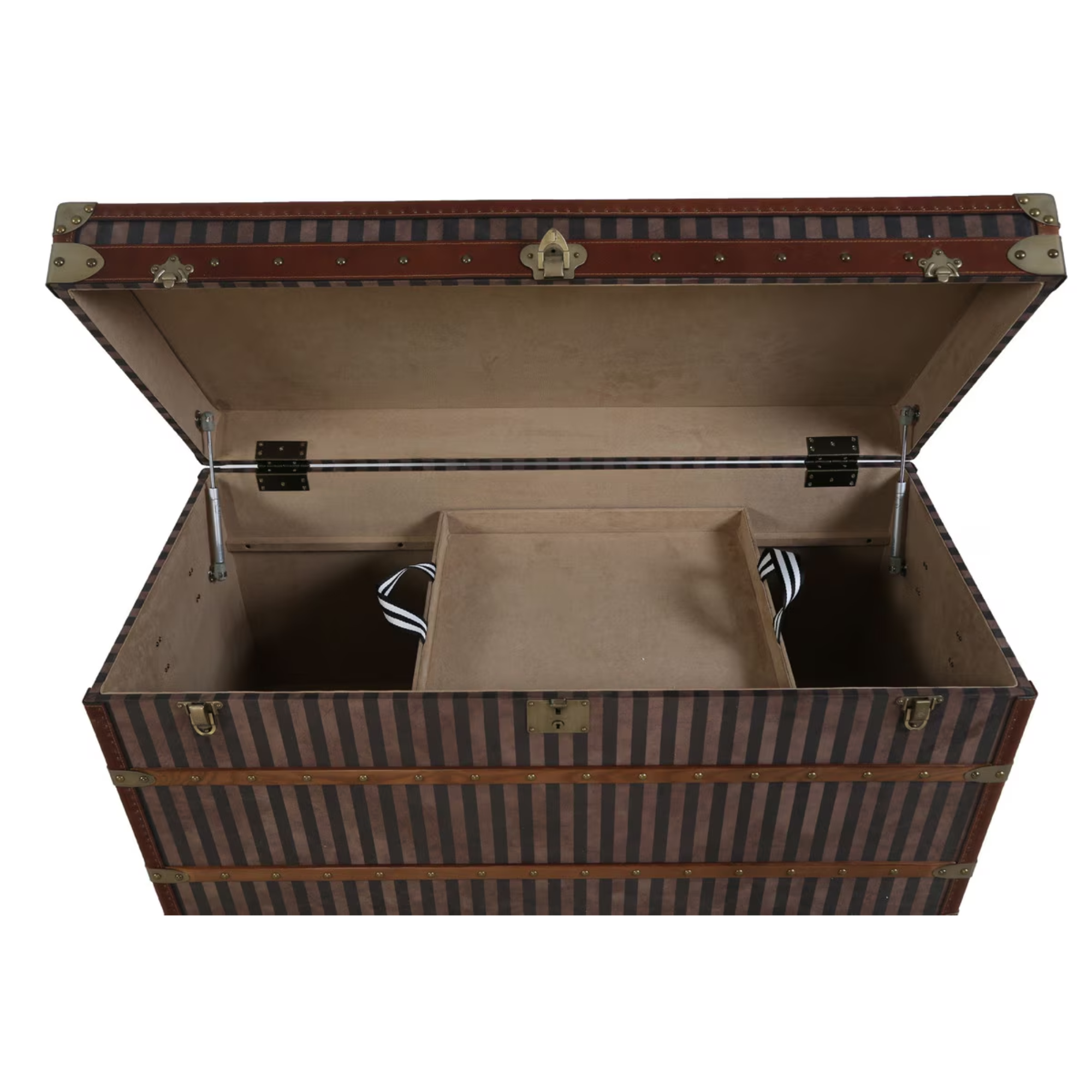 LARGE TRUNK | OAK, LEATHER & ANTIQUE BRASS