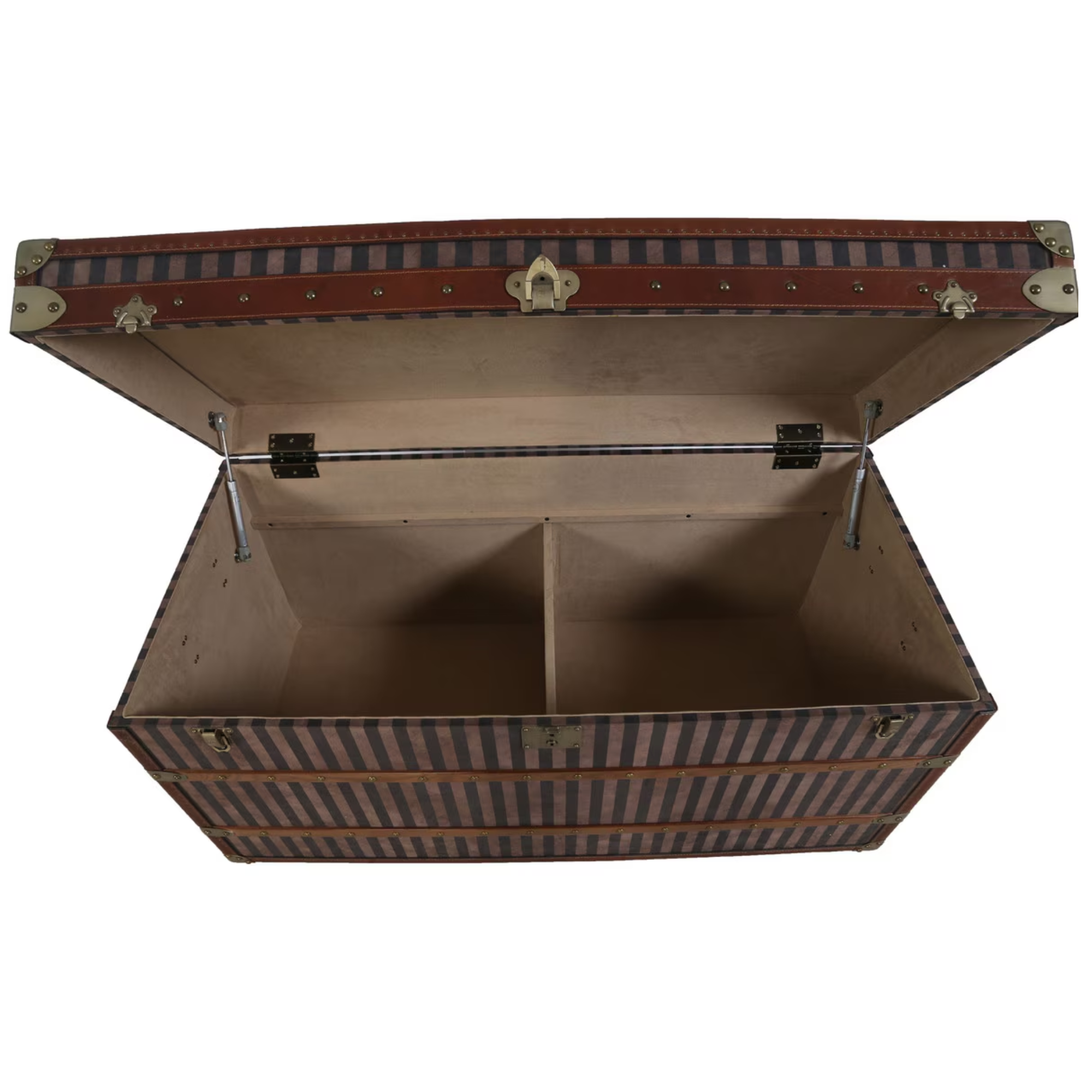 LARGE TRUNK | OAK, LEATHER & ANTIQUE BRASS