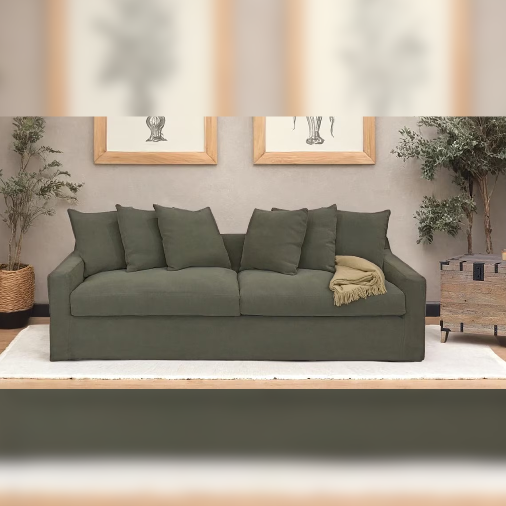 LUCCA 3 SEATER SOFA | OLIVE