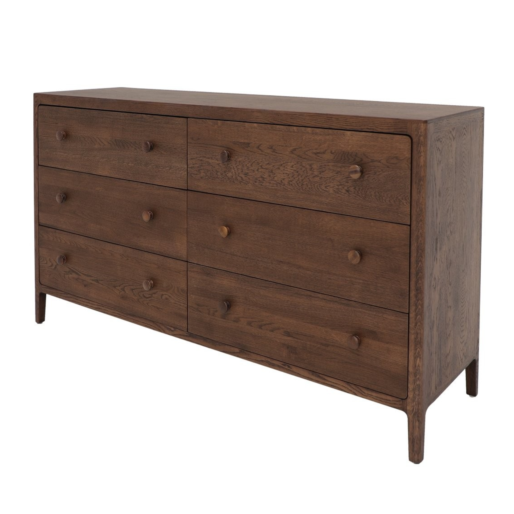 Lunde 6 Drawer Lowboy | Walnut Brown