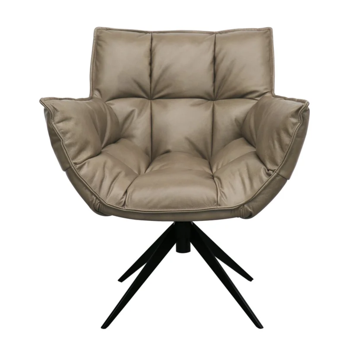 Memphis Swivel Armchair | Beige Leather