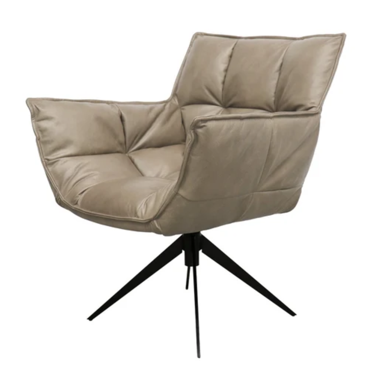 Memphis Swivel Armchair | Beige Leather