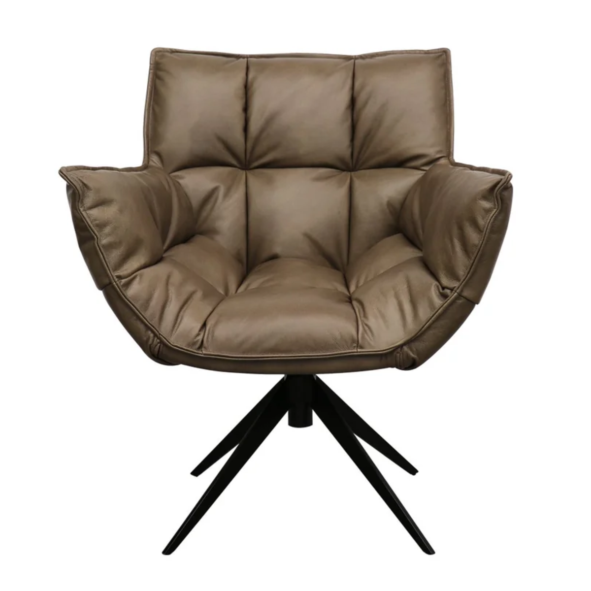 Memphis Swivel Armchair | Brown Leather