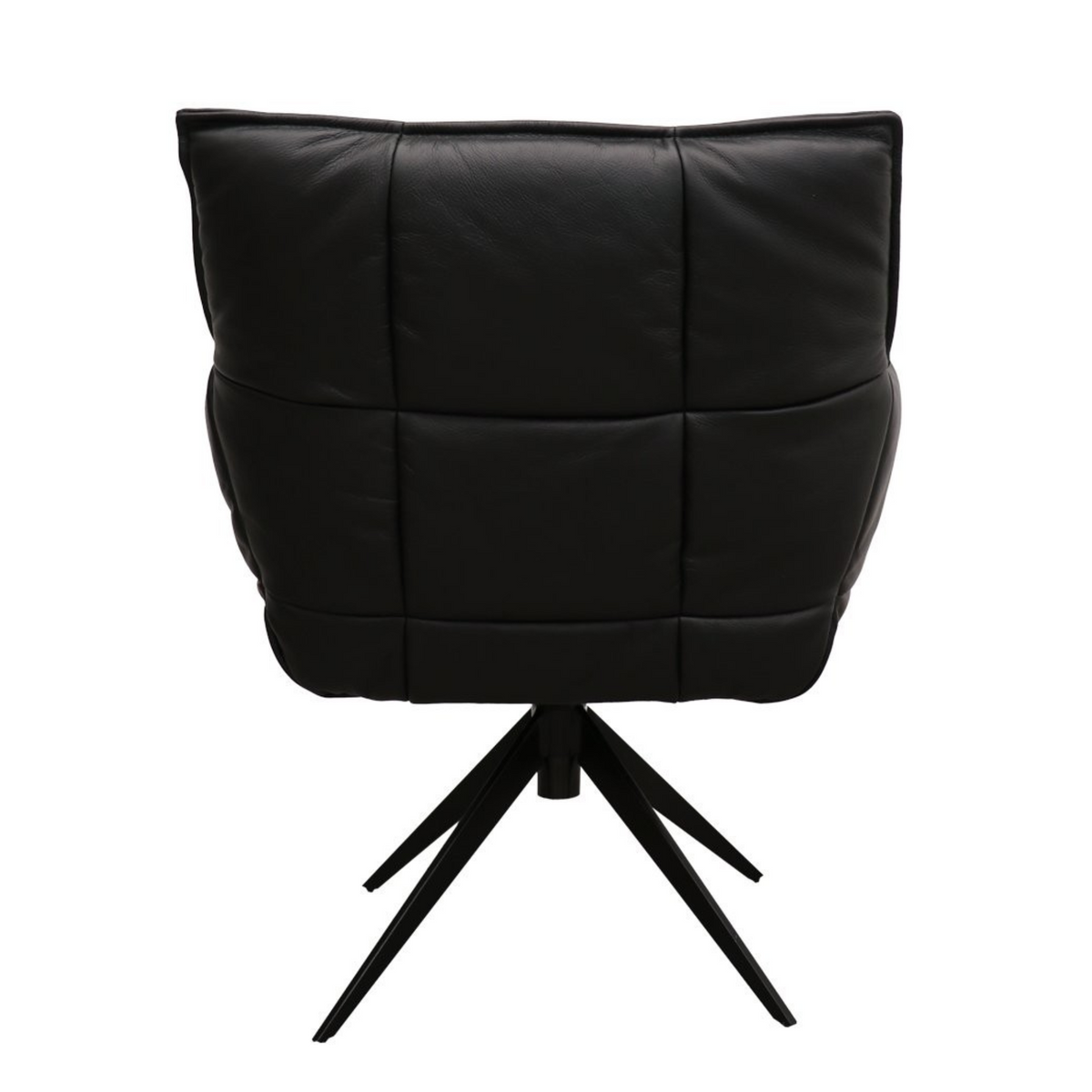 Memphis Swivel Armchair | Black Leather