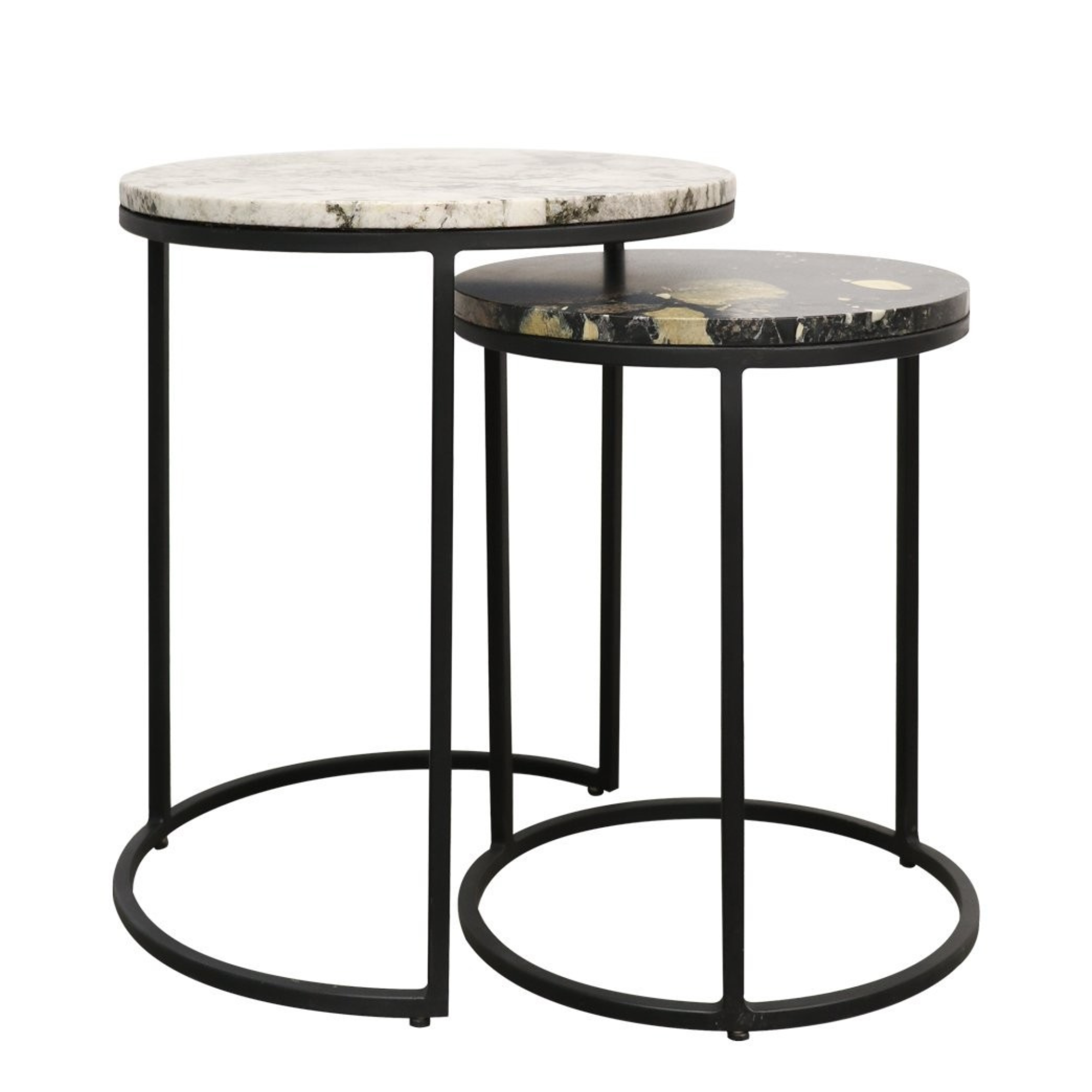 MONACO MARBLE NESTING SIDE TABLE | PEBBLE & ALASKA