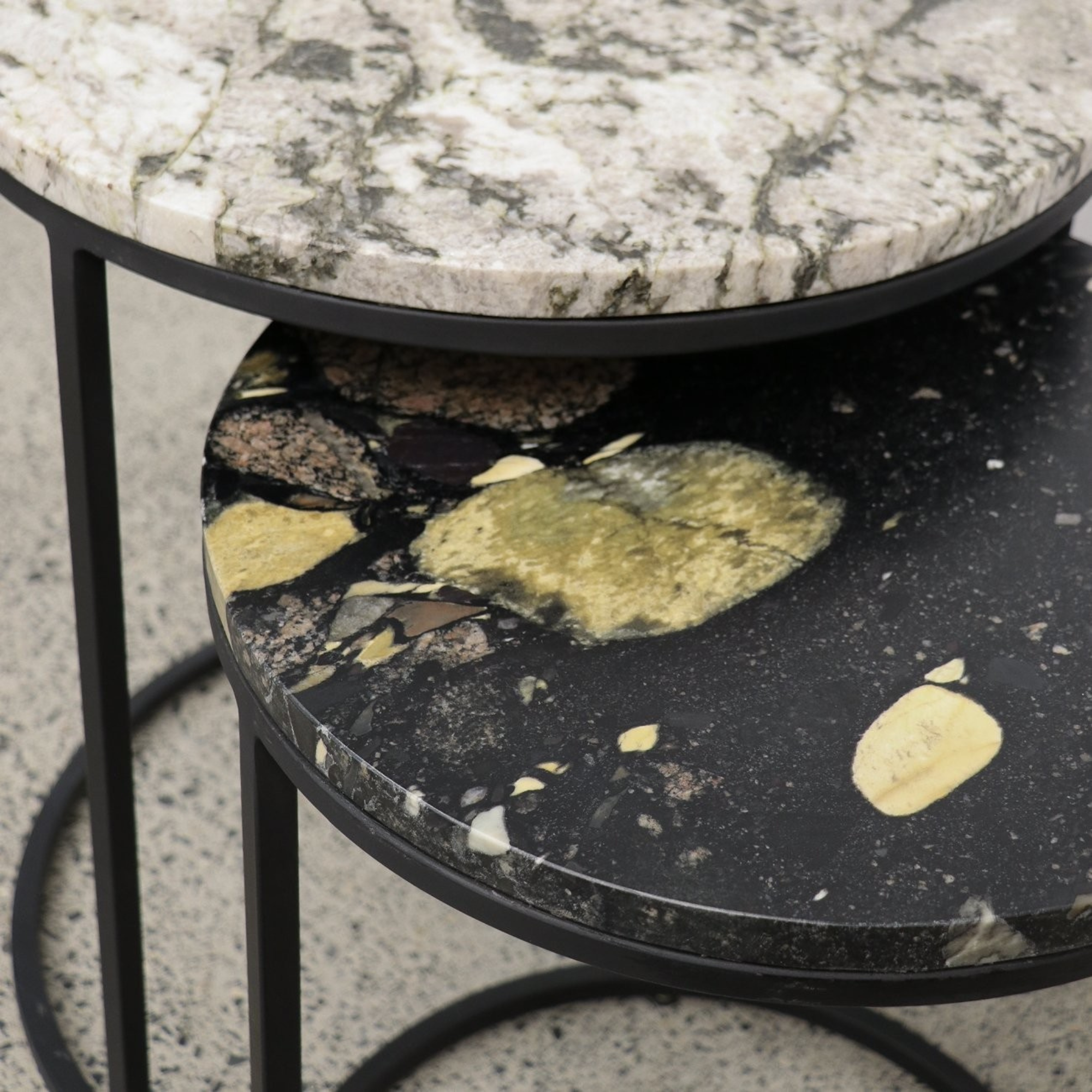 MONACO MARBLE NESTING SIDE TABLE | PEBBLE & ALASKA