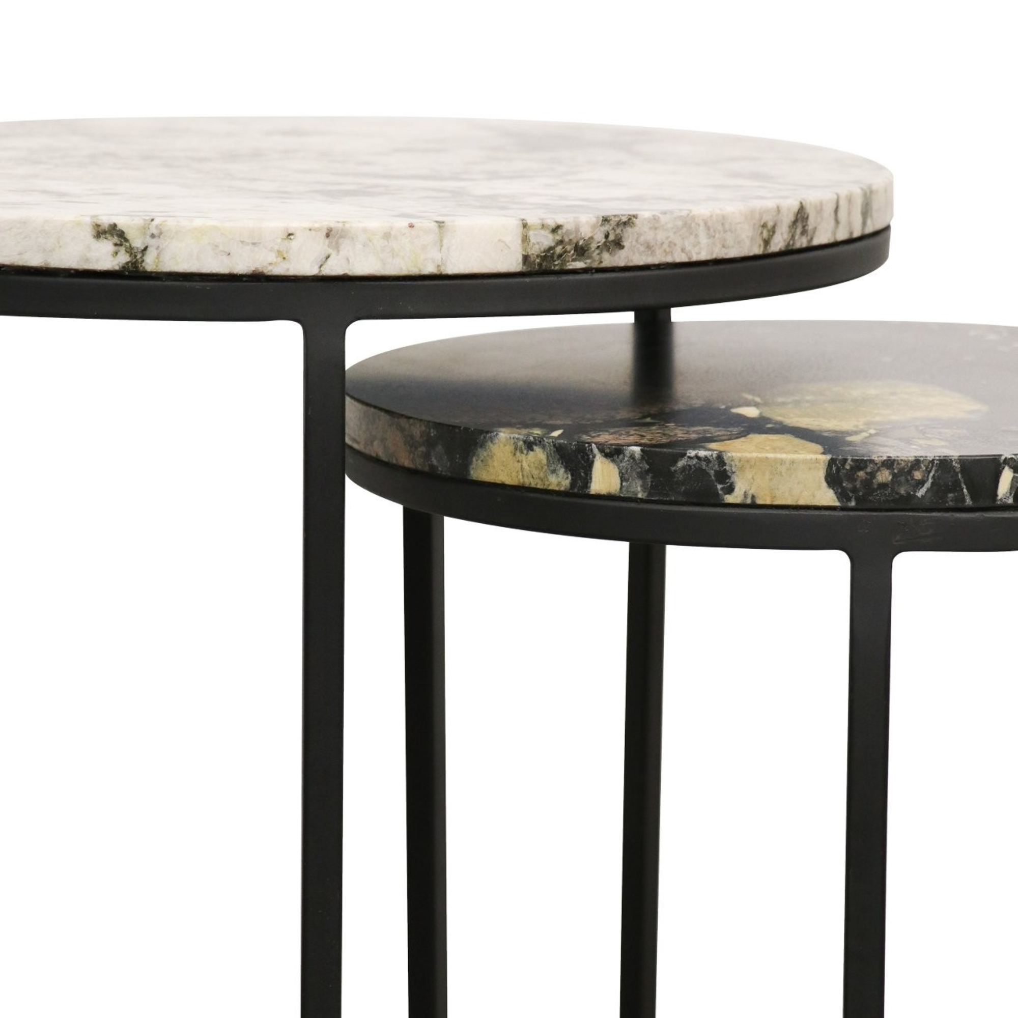 MONACO MARBLE NESTING SIDE TABLE | PEBBLE & ALASKA