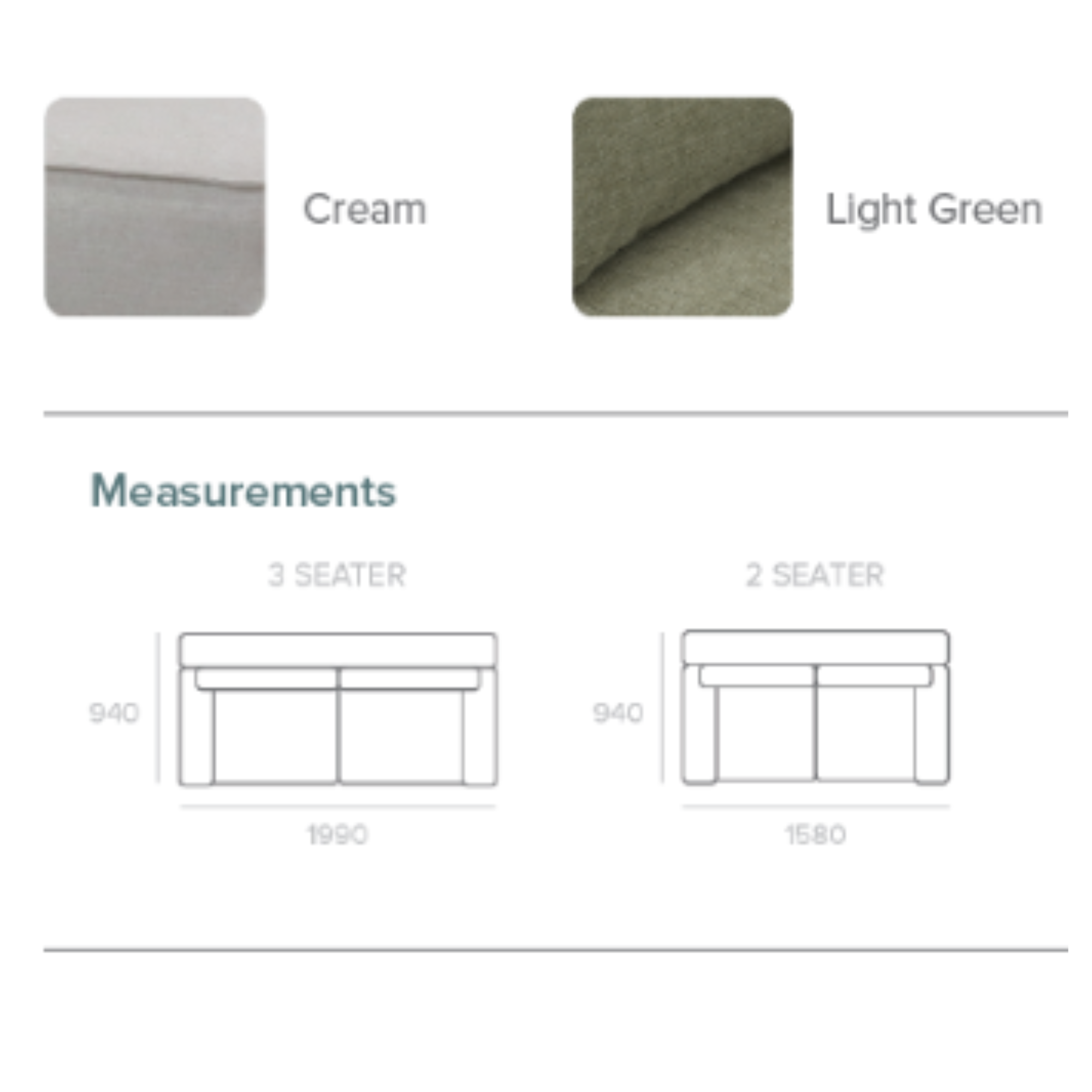 MONTERAY 3 SEATER SOFA | GREEN