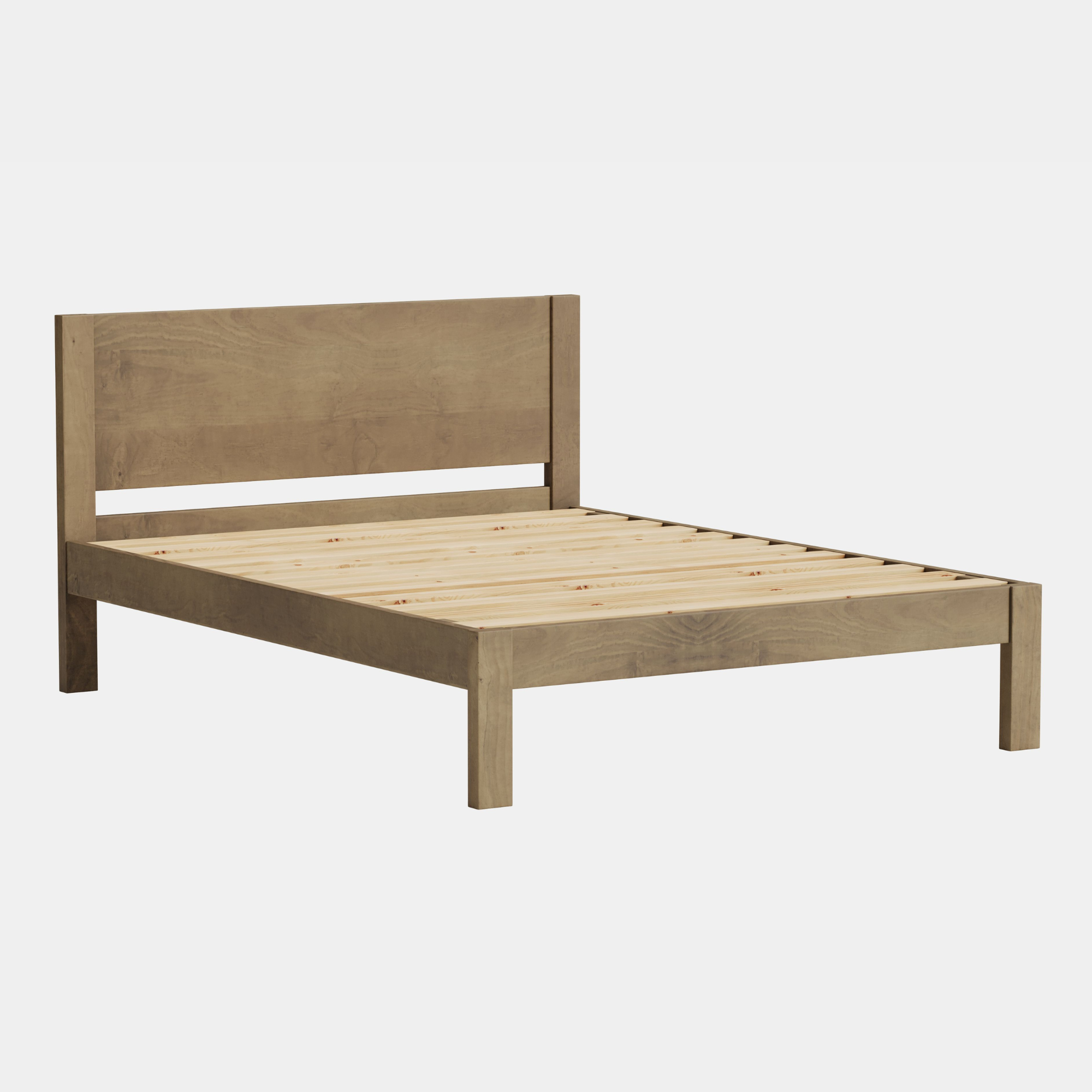 OMOTO SLAT BED | PANEL HEADBOARD | PINE OR AMERICAN ASH | NZ MADE